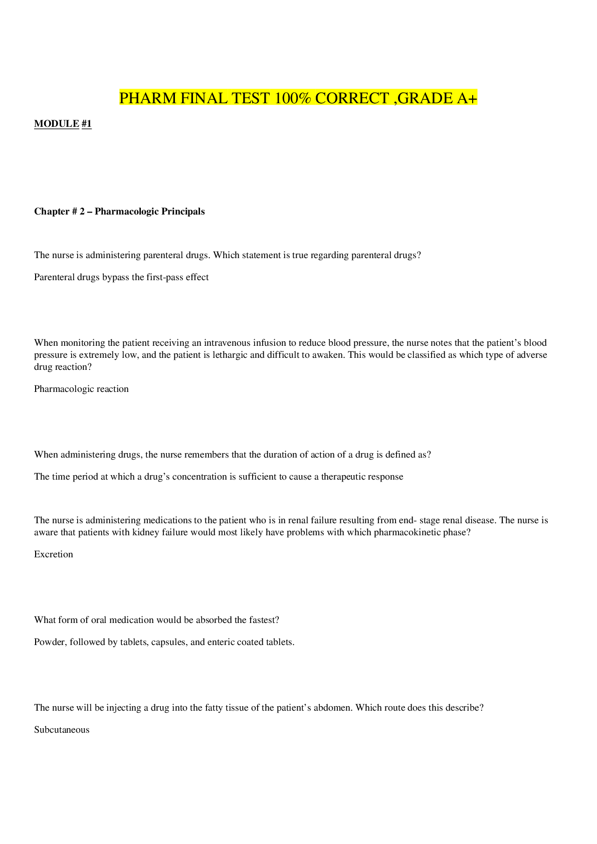 Preview image for PHARM FINAL TEST