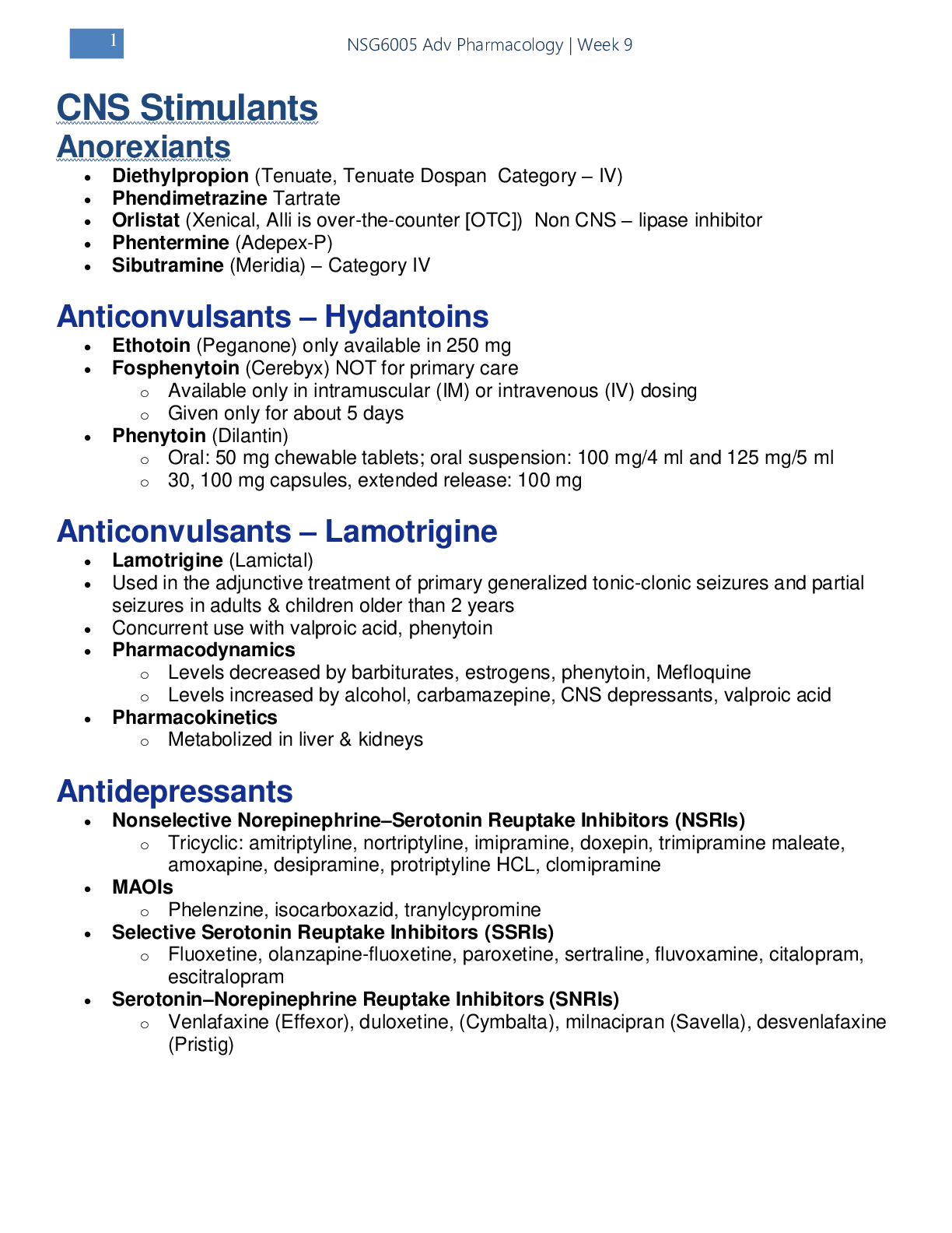 Preview image for Pharm W9 Notes