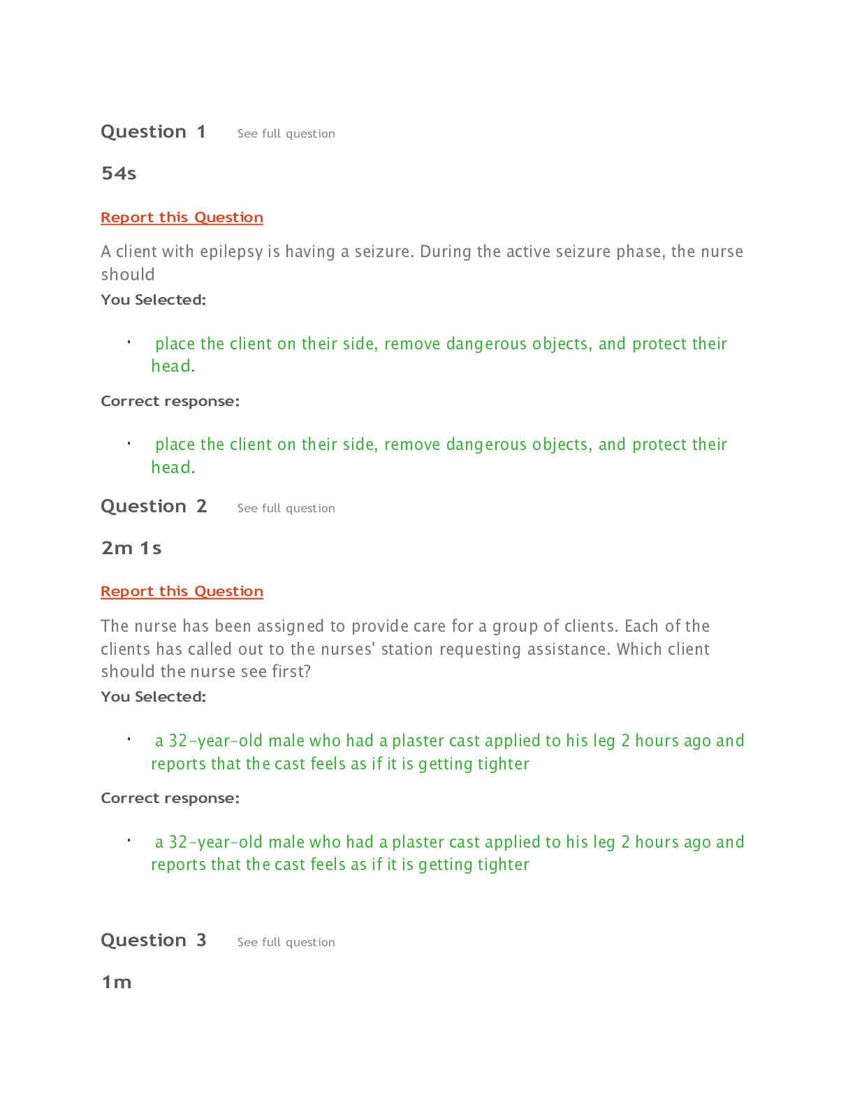 Preview image for MED SURG 206 Practice Exam Results Nclex Questions And Answers( Complete Solution GRADED  A)