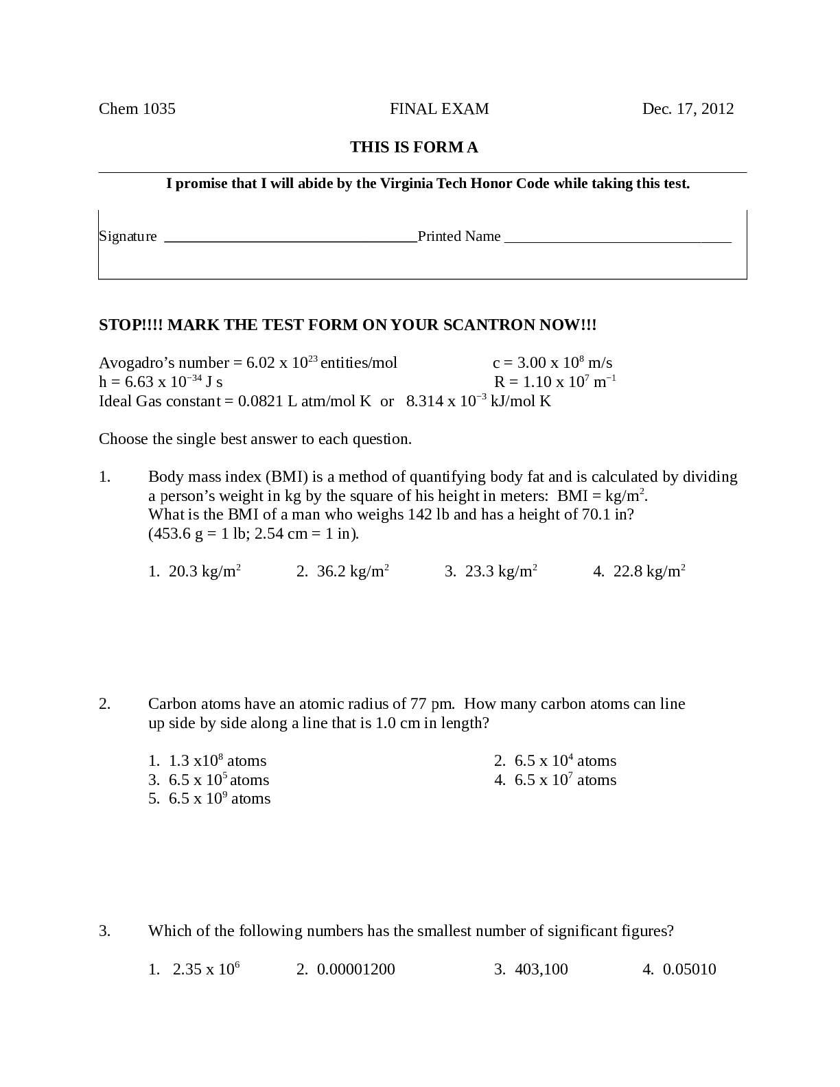 Preview image for CHM 2210 Practice FINAL Exam [Final Exam Preparation Guide]