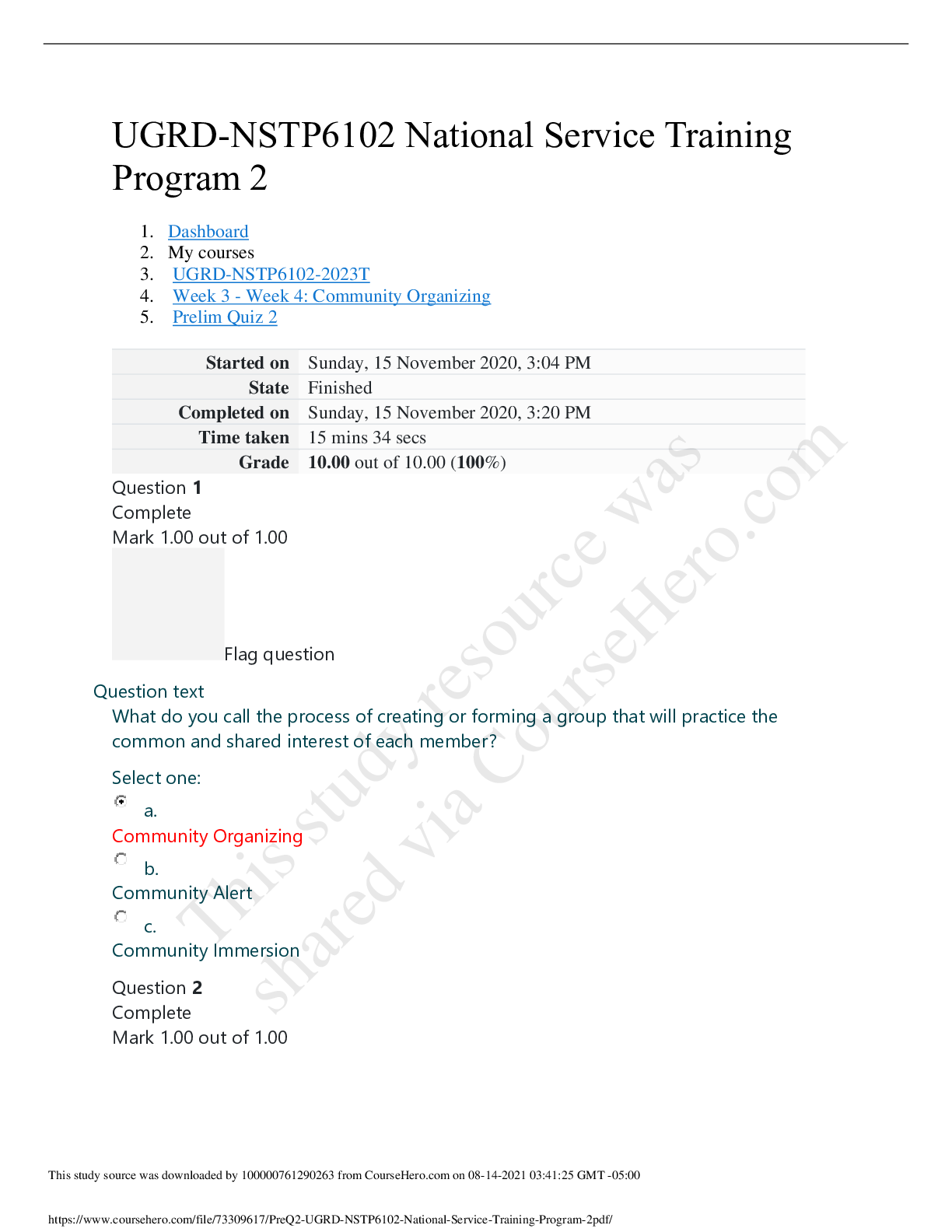 Preview image for UGRD-NSTP6102 National Service Training Program 2