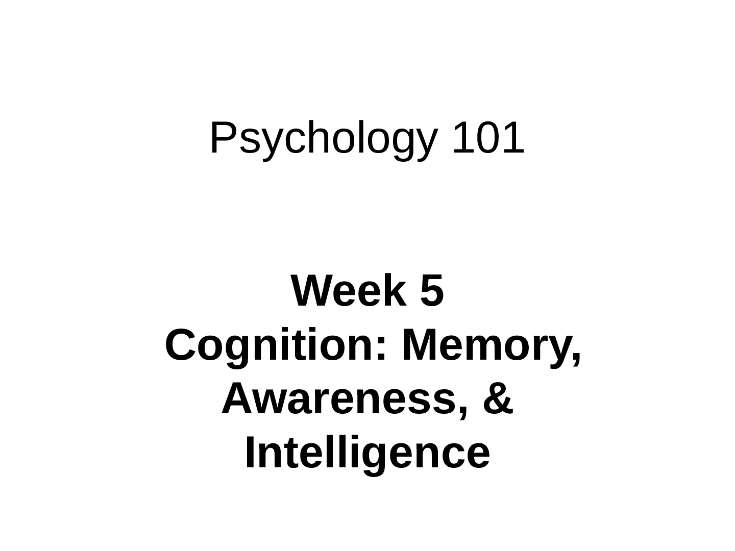 Preview image for Psychology 101 - Week 5