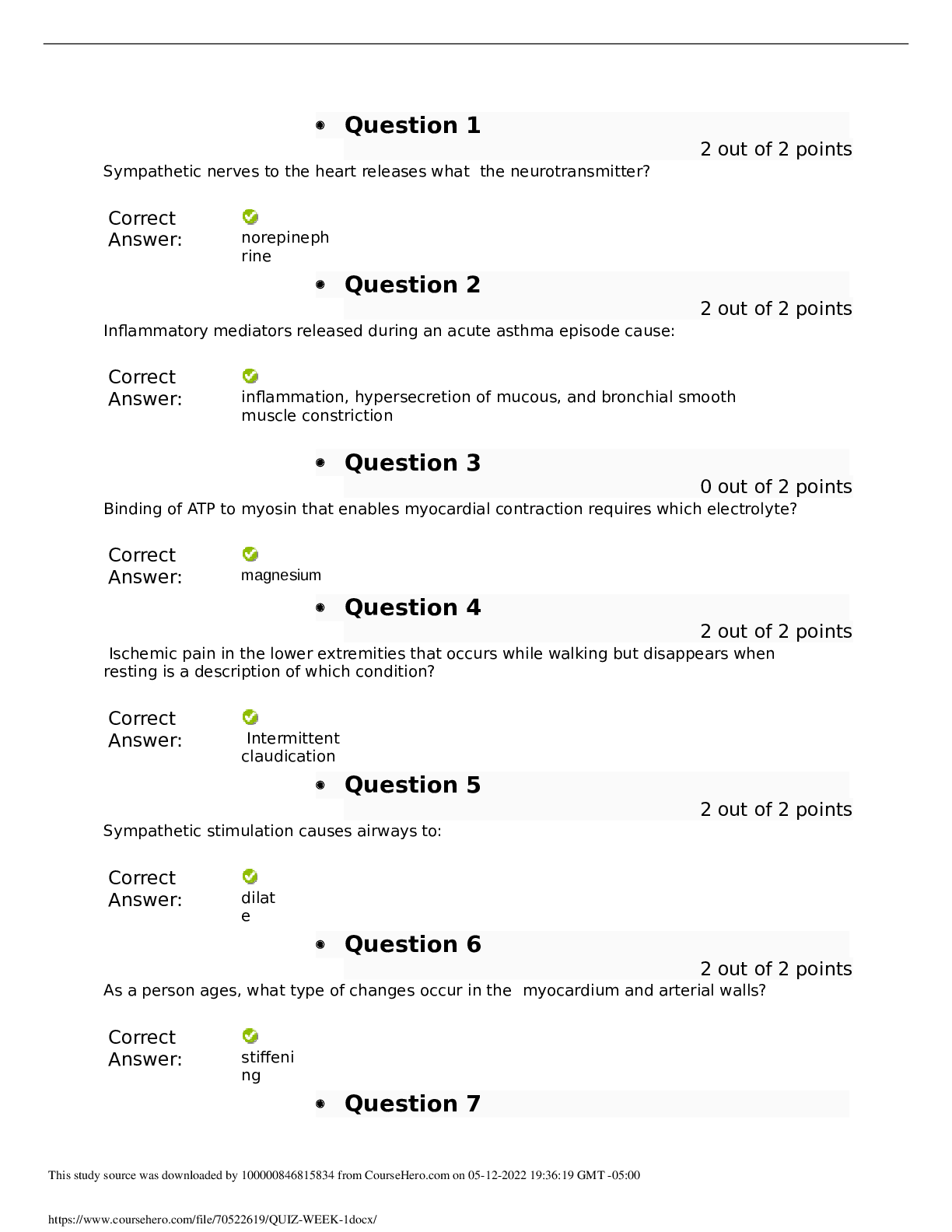 Preview image for Florida Agricultural and Mechanical UniversityA&P 2085QUIZ WEEK 1.