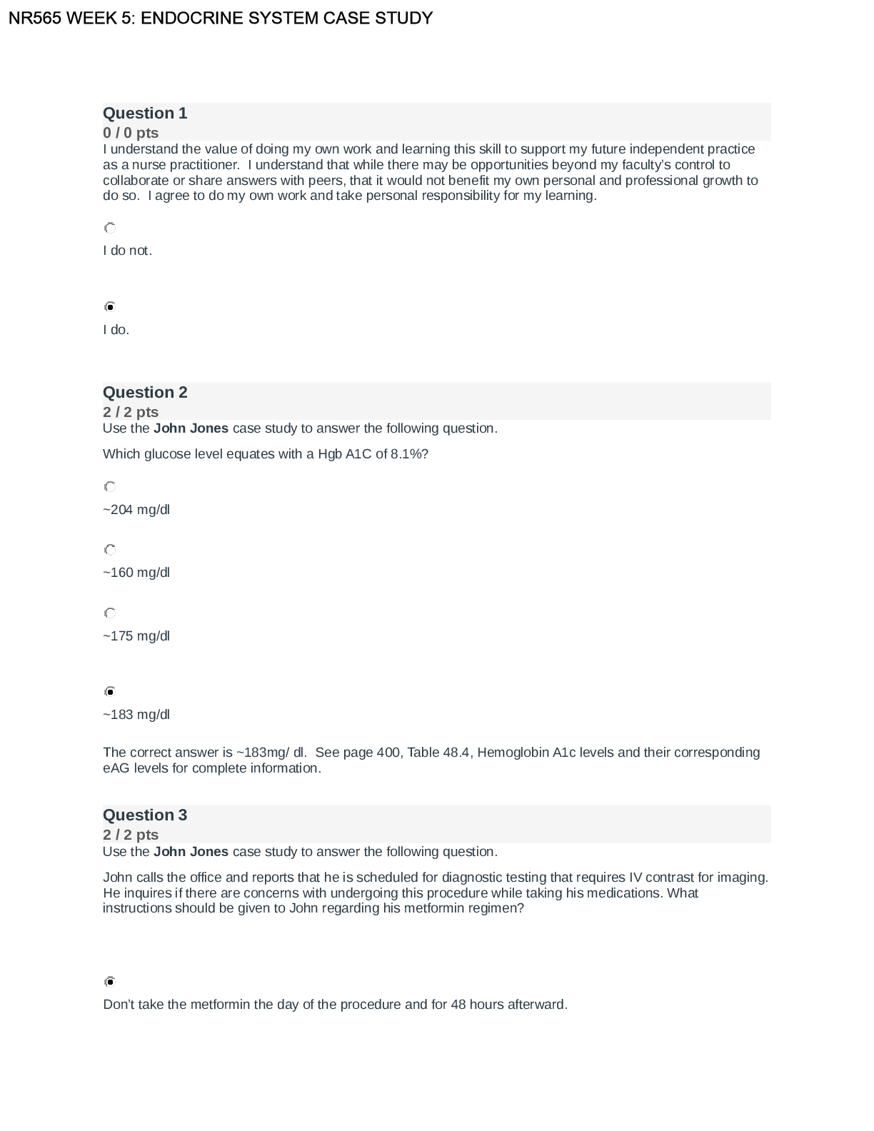 Preview image for NR565 Week 5: Endocrine System Case Study – Helen Smith, Alfonso Giuliani, John Jones (answered) 100 out of 100 points (retake 2021)