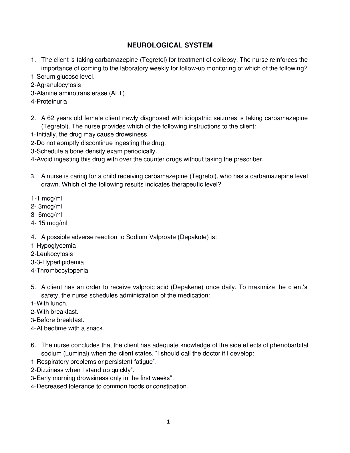 Preview image for NEUROLOGICAL SYSTEM WITH OVER 100 QUESTIONS *graded A*