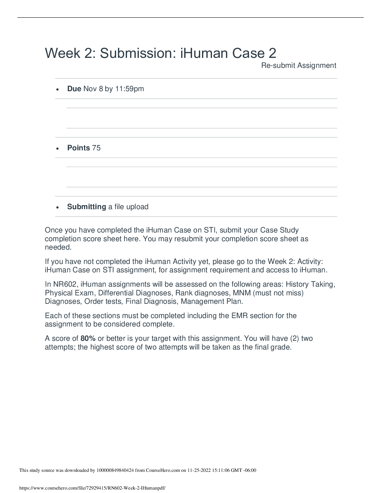 Preview image for RN602 Week 2 IHuman