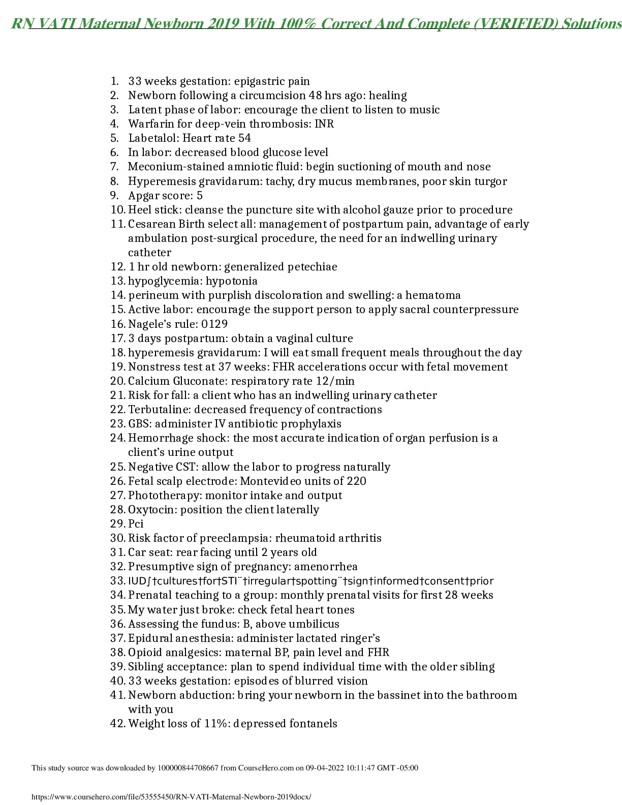 Preview image for RN VATI Maternal Newborn 2019