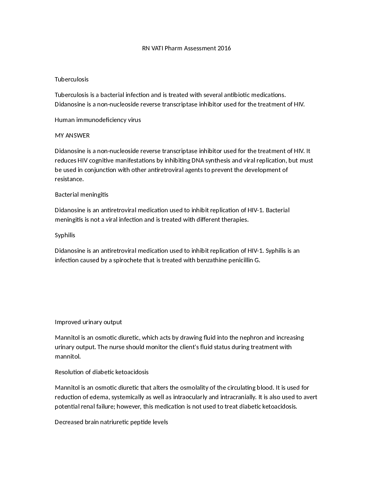 Preview image for RN VATI Pharmacology Assessment