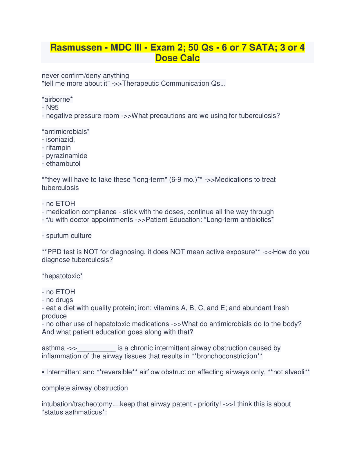 Preview image for Rasmussen: Mental Health Exam 2 Latest Version(2021/2022)