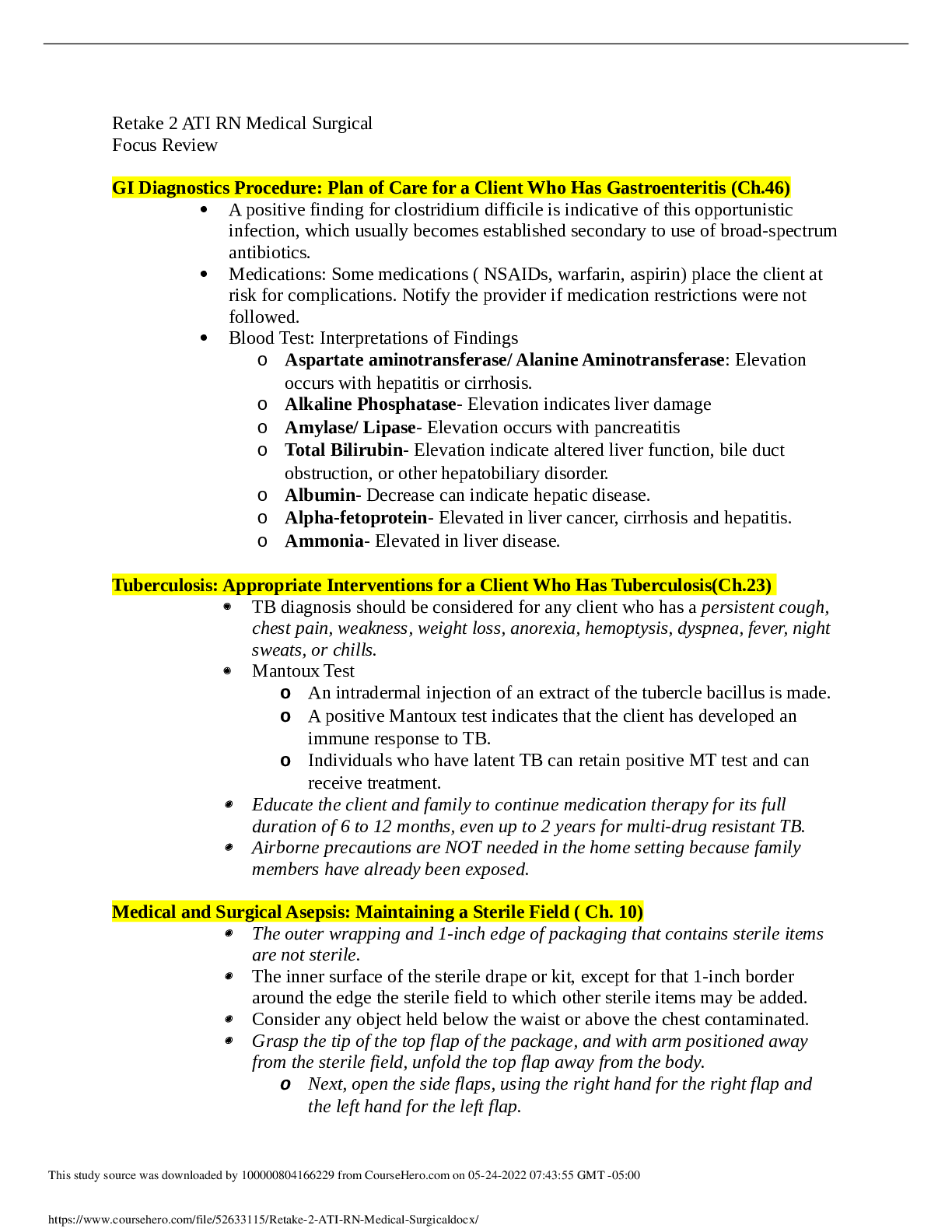 Preview image for Retake 2 ATI RN Medical Surgical.