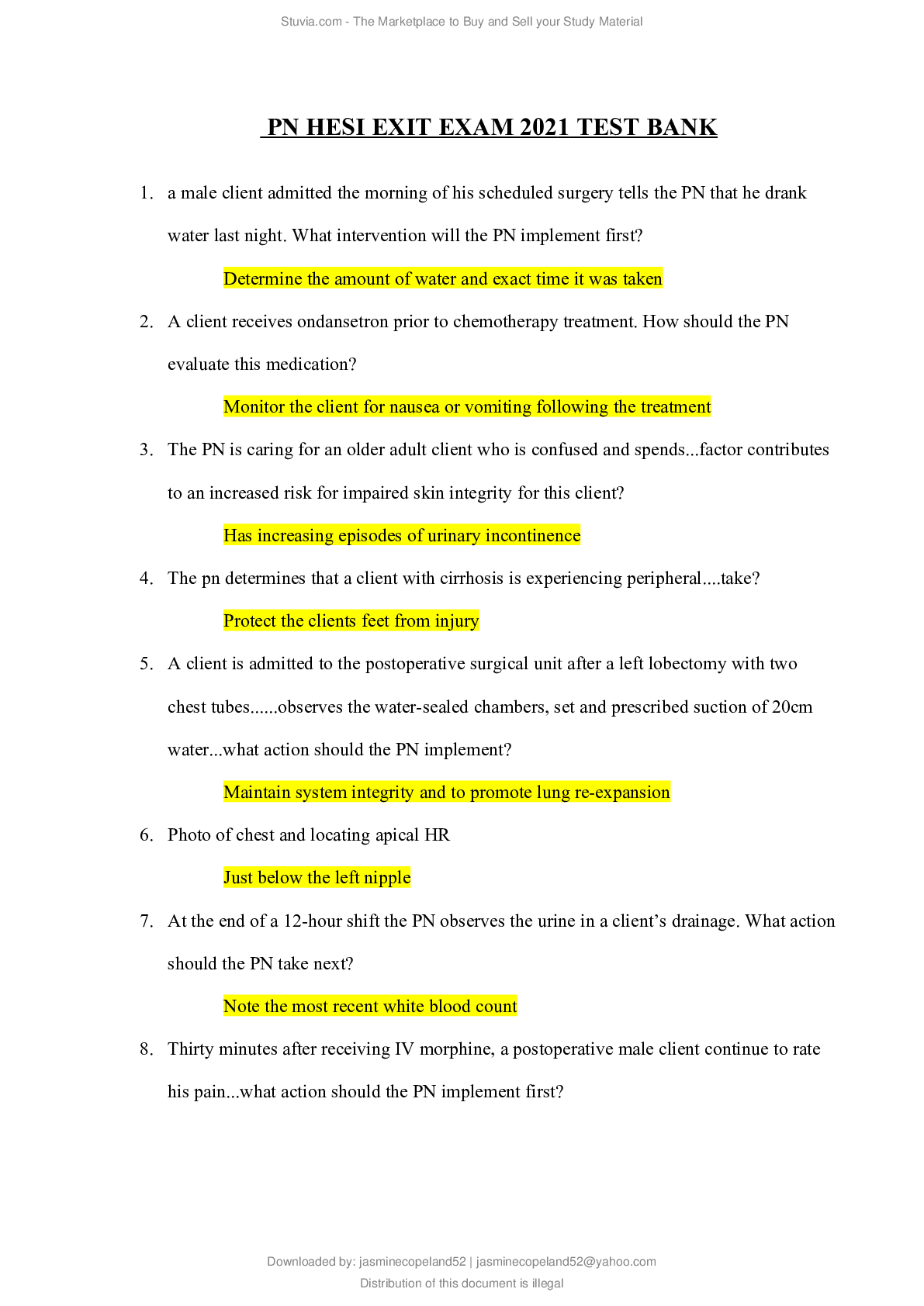 Preview image for PN HESI EXIT EXAM 2021 TEST BANK