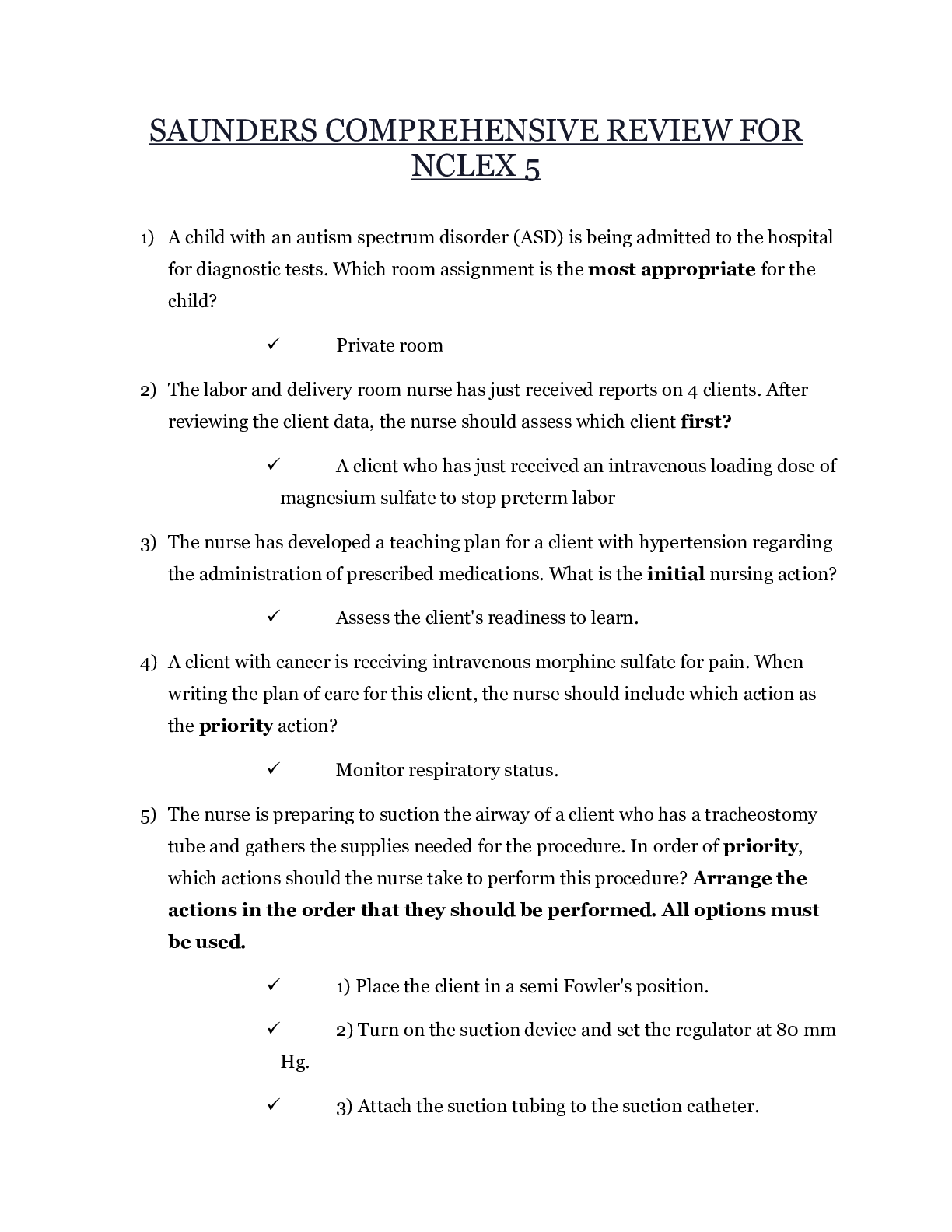 Preview image for SAUNDERS COMPREHENSIVE REVIEW FOR NCLEX 5