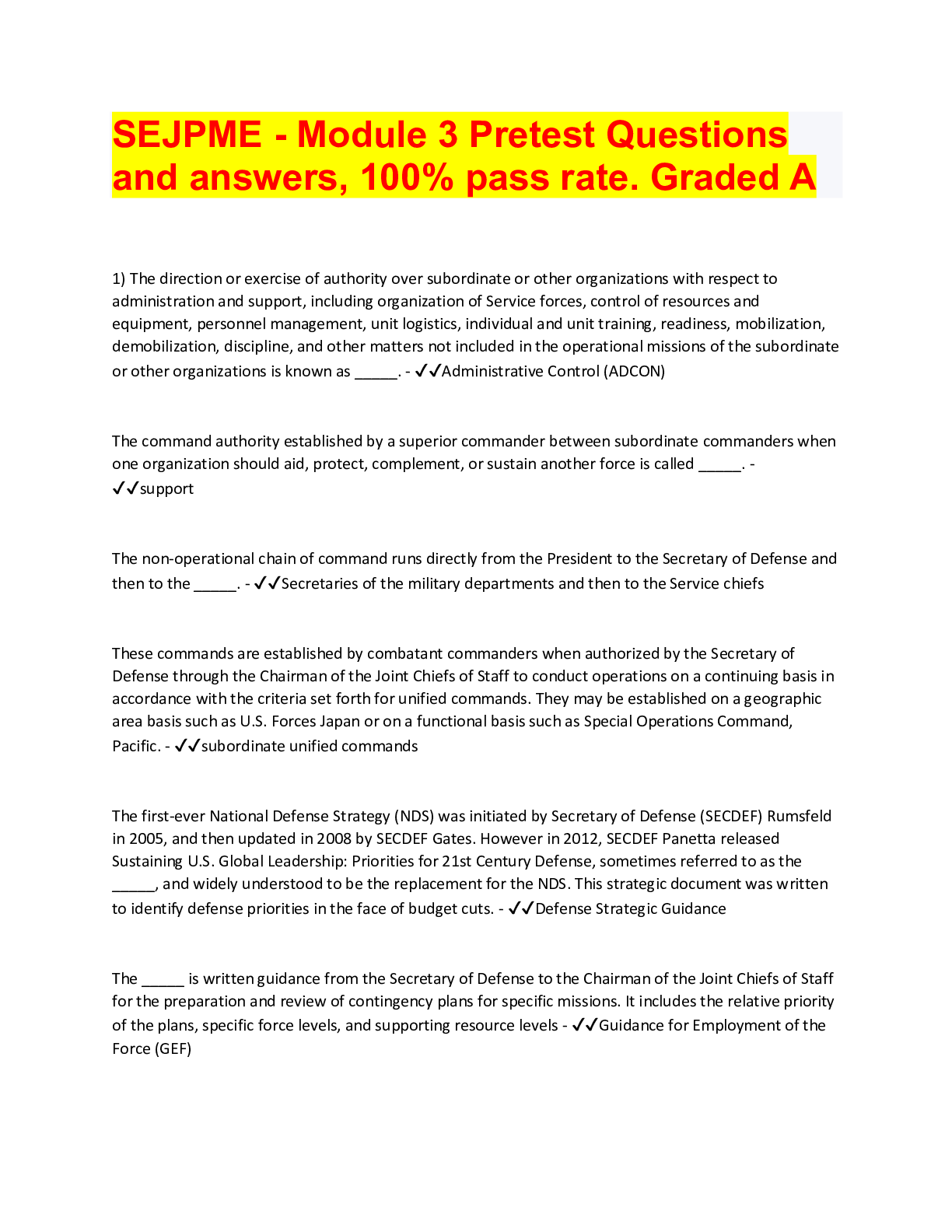 Preview image for SEJPME Final Exam Answers | Scored 100%