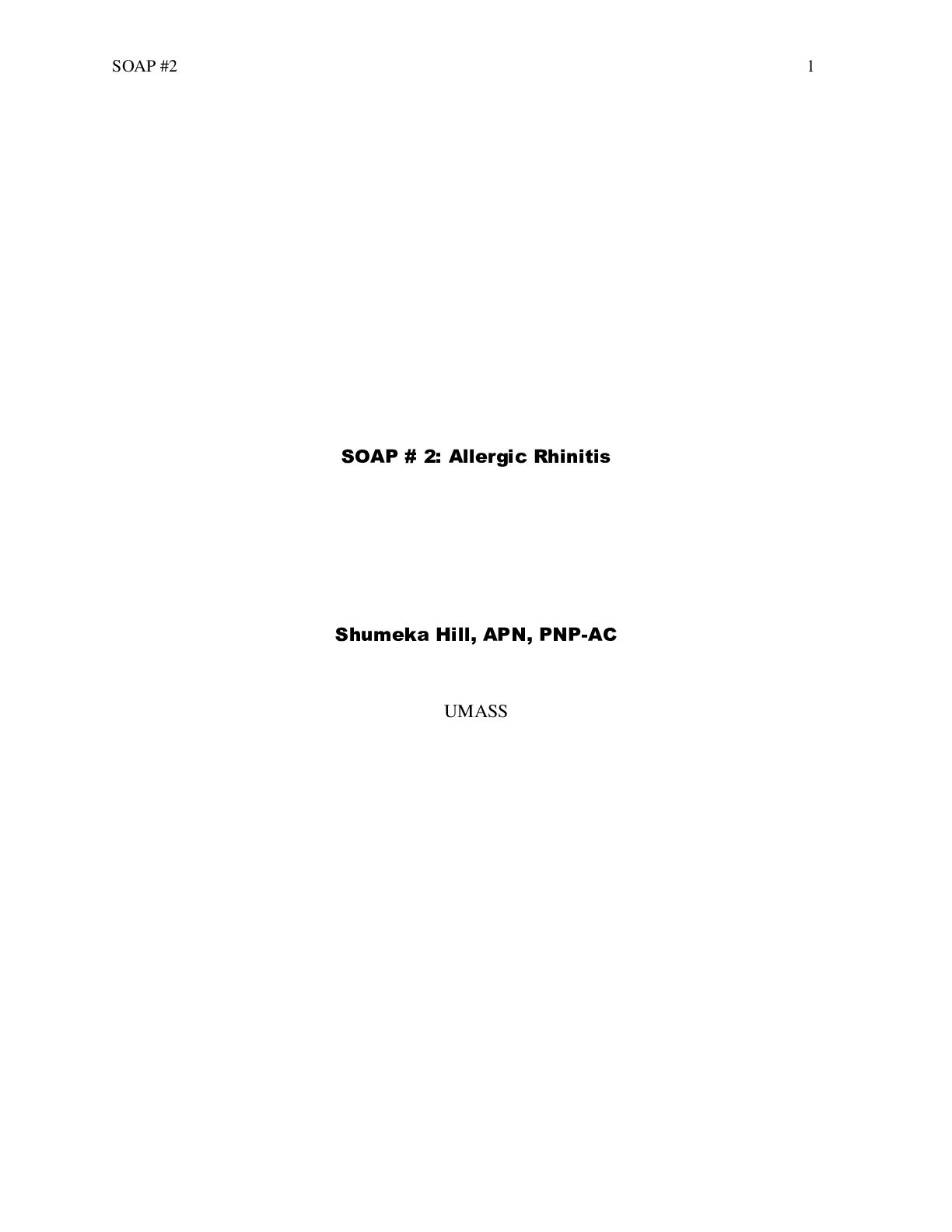 Preview image for NURS 634 SOAP NOTE HEENT (SOAP 2: Allergic Rhinitis) Complete Solution Guide.