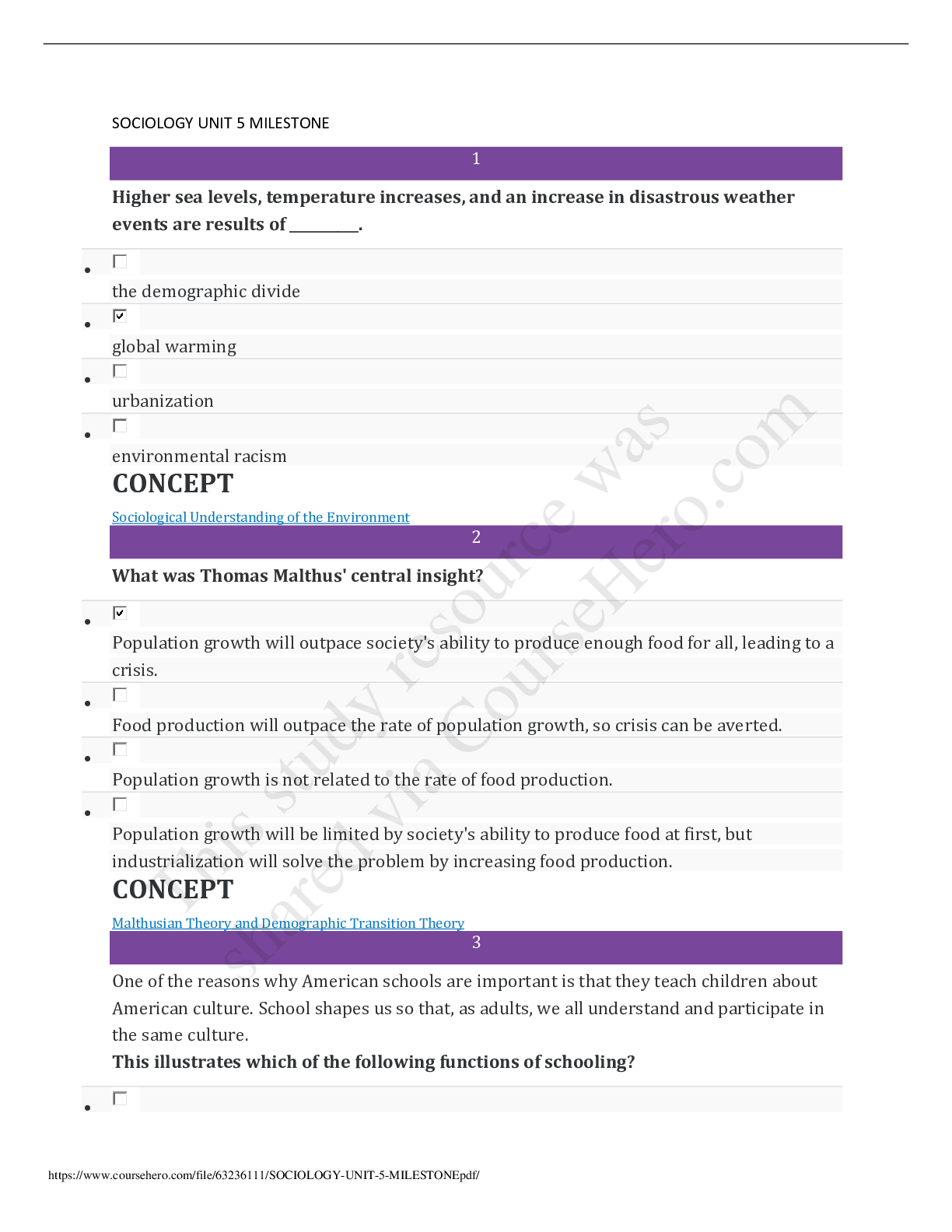 Preview image for SOPHIA UNIVERSITY INSTITUTE - SOCIOLOGY 101 SOCIOLOGY_UNIT_5_MILESTONE QUESTION AND ANSWERS_ALREADY GRADED A.