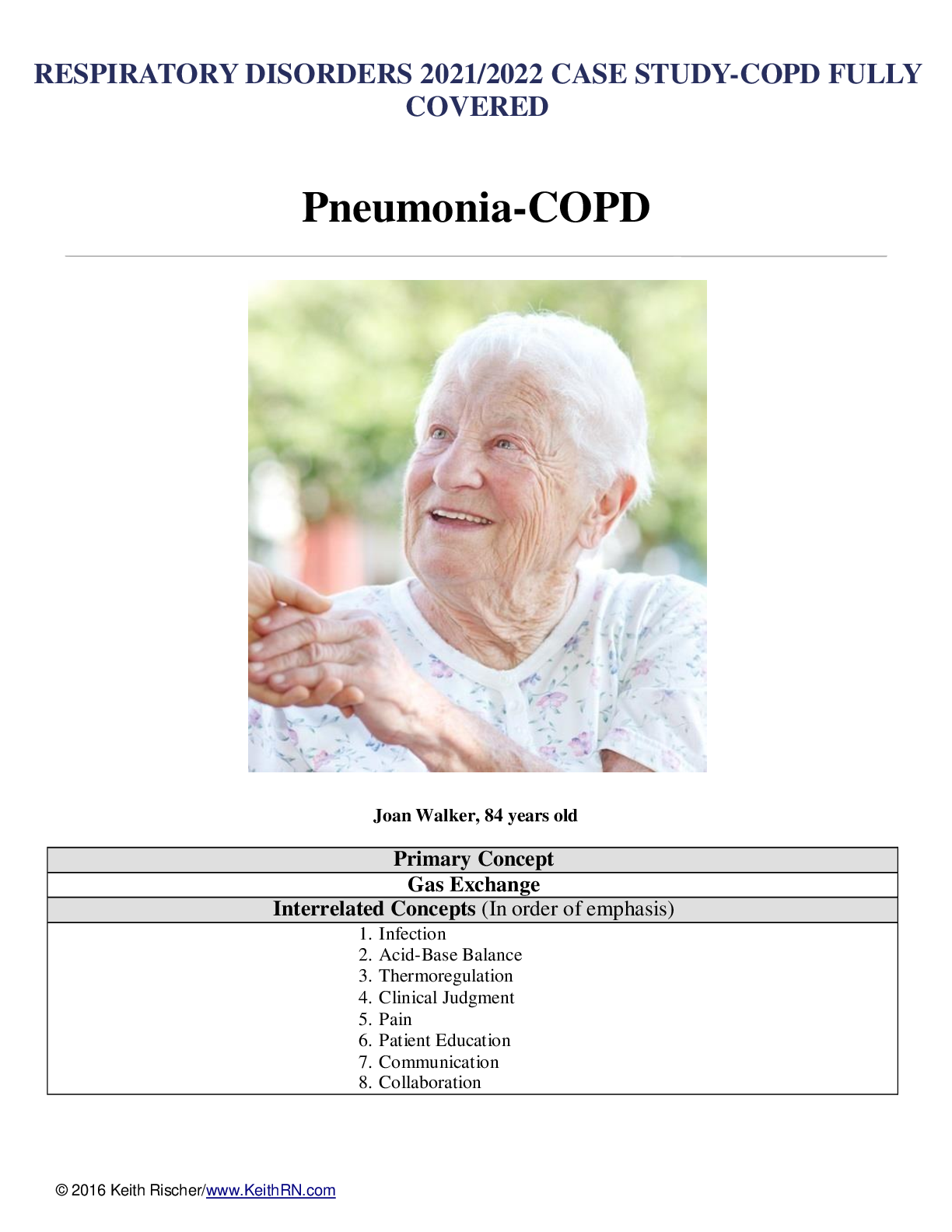 Preview image for RESPIRATORY DISORDERS 2021/2022 CASE STUDY-COPD FULLY COVERED