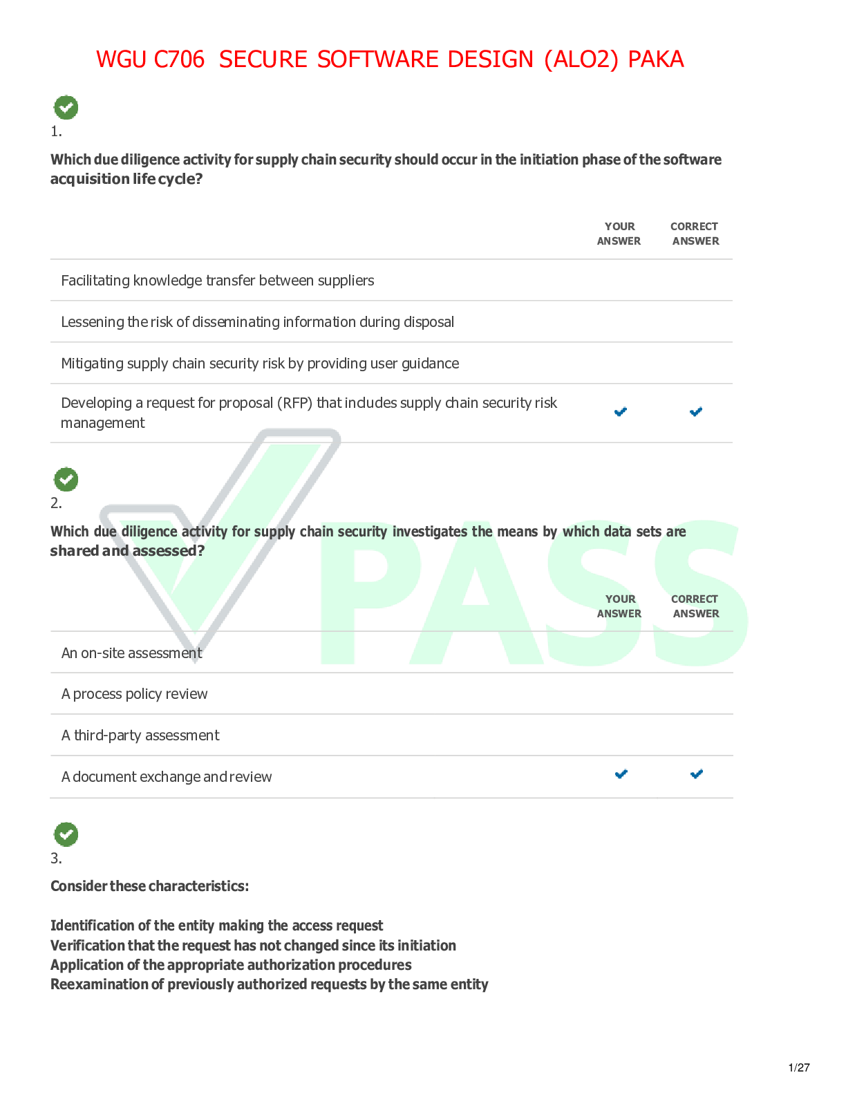 Preview of WGU C706  SECURE SOFTWARE DESIGN