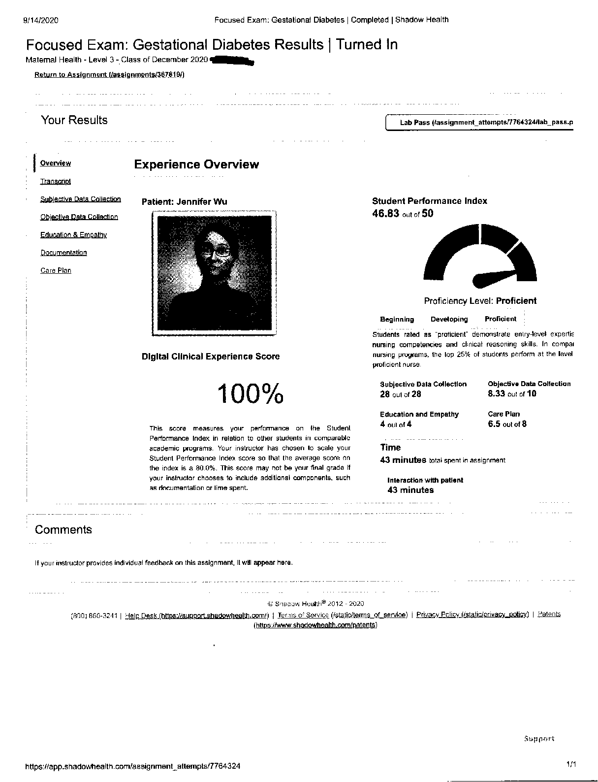Preview image for NURSING 101Shadow Health Focused Exam Gestational Diabetes Maternity