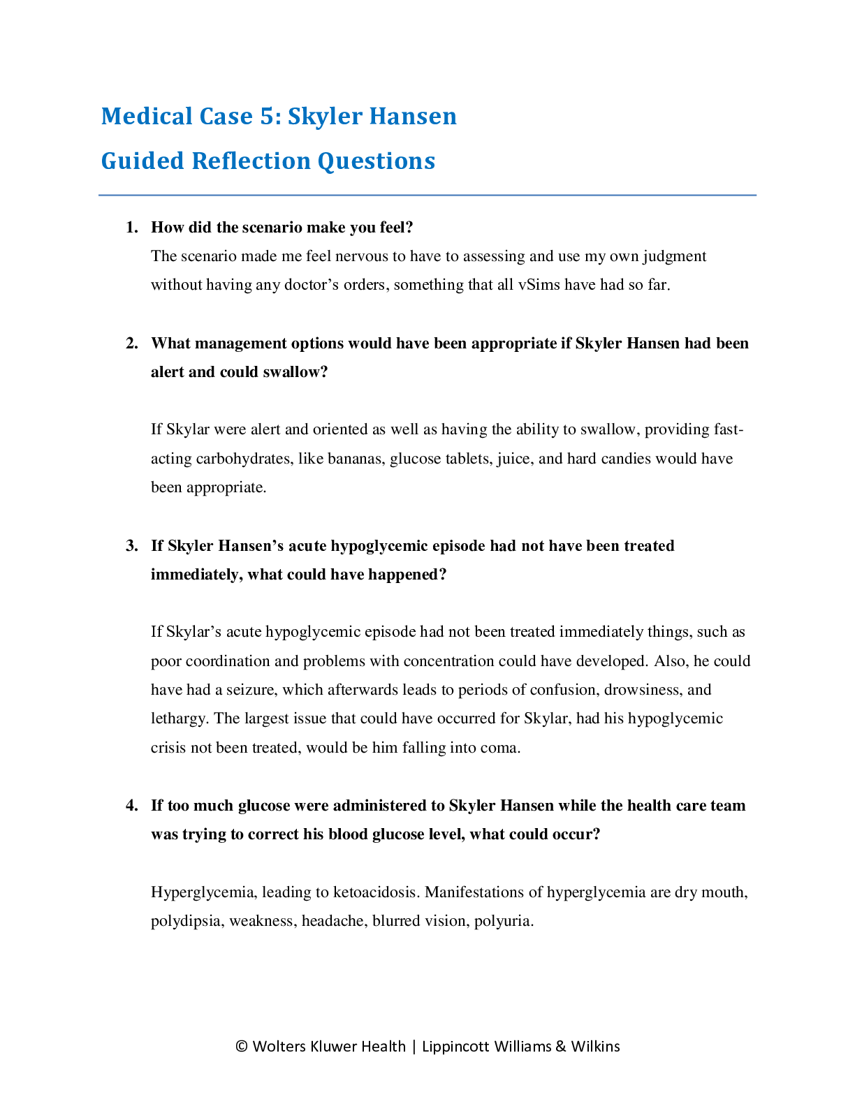 Preview image for Skylar Hansen Guided Reflection/ Medical Case 5: Skyler Hansen Guided Reflection Questions and Answers