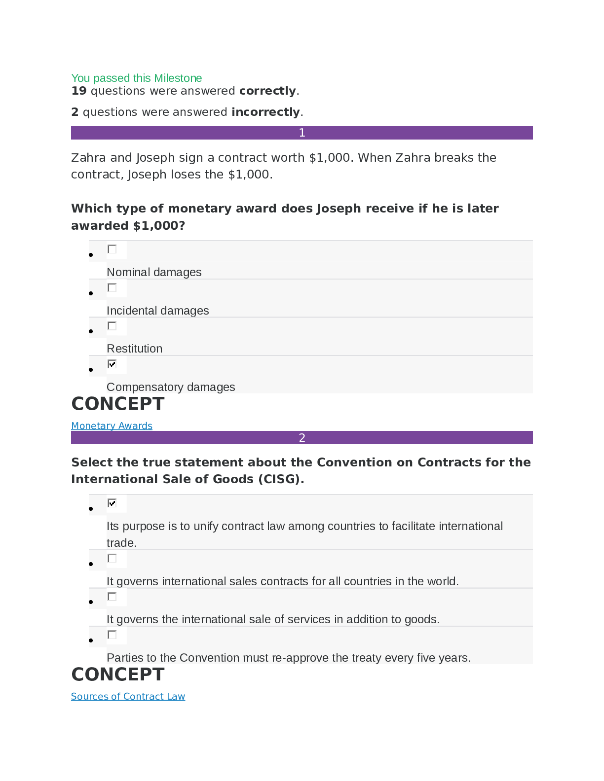 Preview image for Sophia Learning Business Law Unit 2 Milestone 2