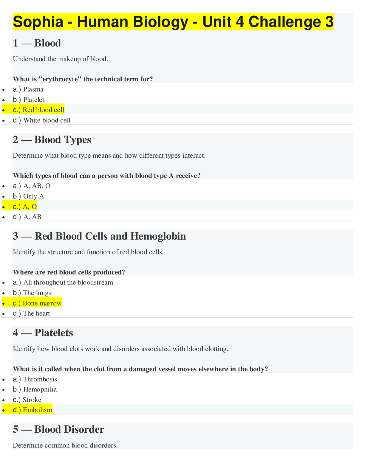 Preview image for Ashford University - SOPHIA PATHWAY Sophia - Human Biology - Unit 4 Challenge 3 Question And Answers_Already Graded A
