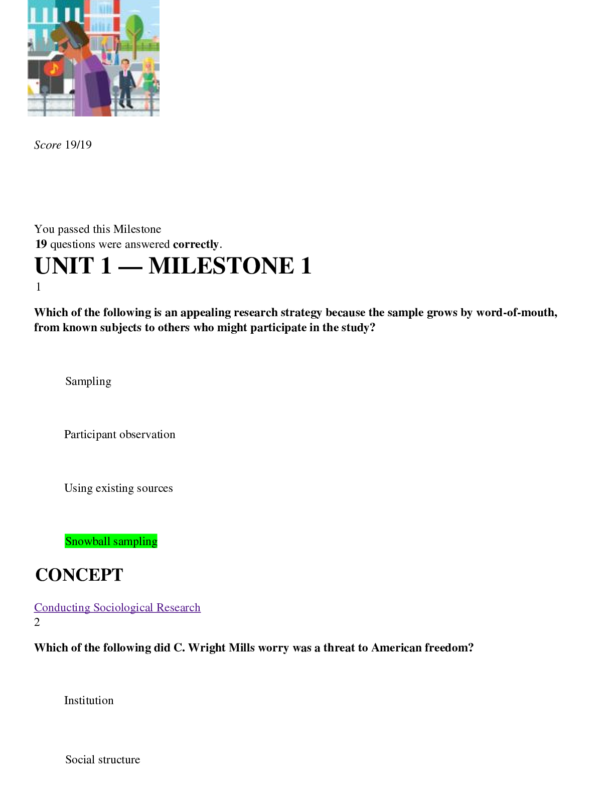 Preview image for University of the People AY2021 Sophia Welcome Sociology MILESTONE 1. Score 19/19. Includes All the CONCEPTS.