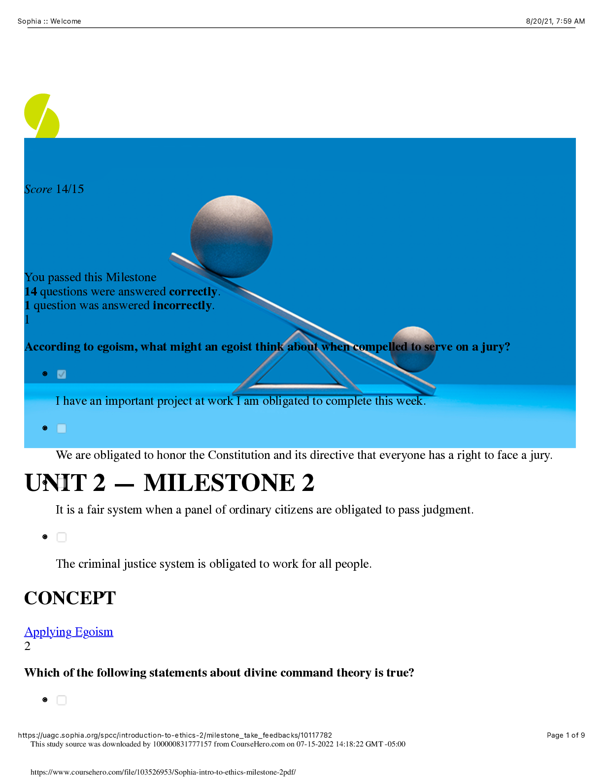 Preview image for Sophia intro to ethics milestone 2