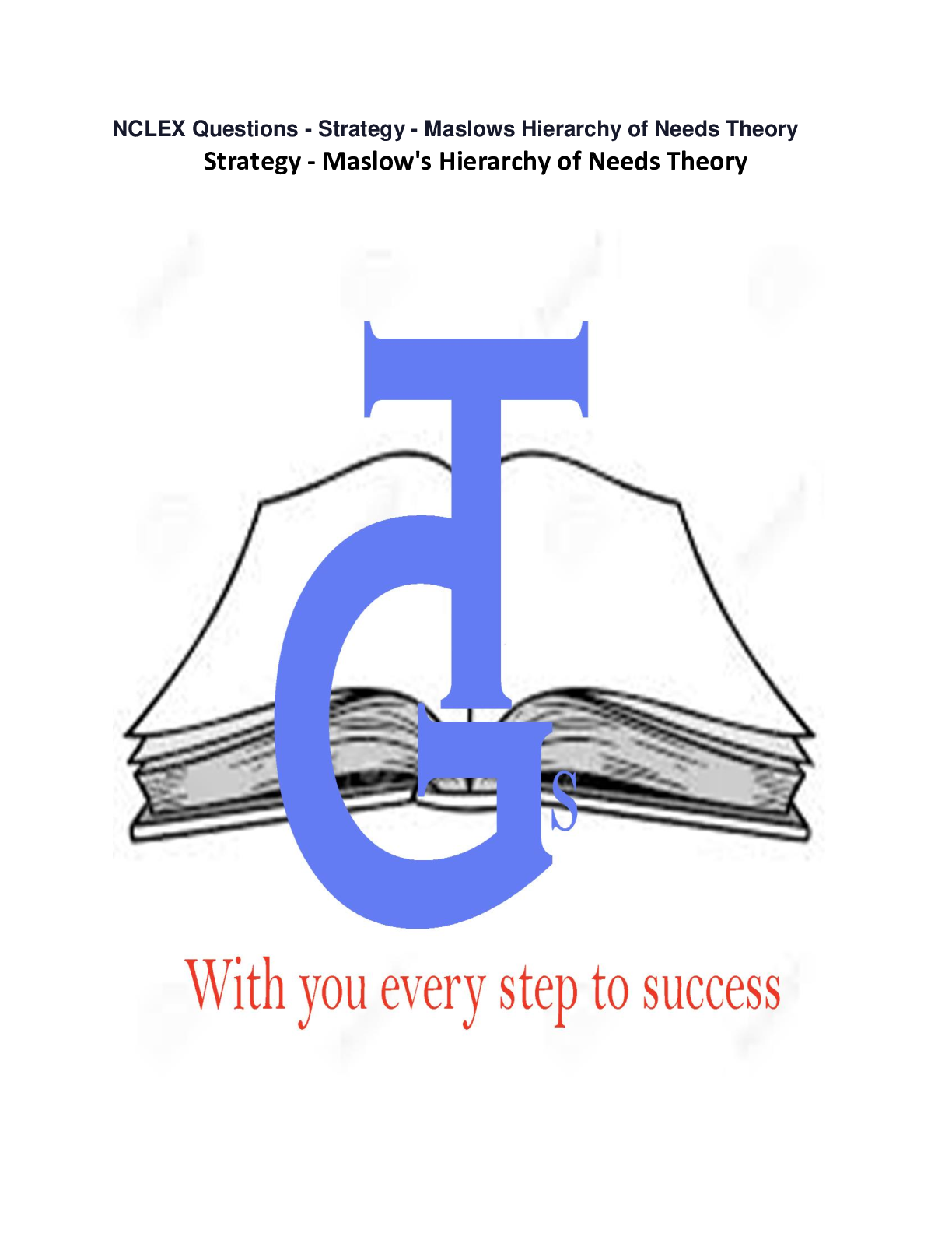 Preview image for NCLEX Questions - Strategy - Maslows Hierarchy of Needs Theory Strategy - Maslow's Hierarchy of Needs Theory