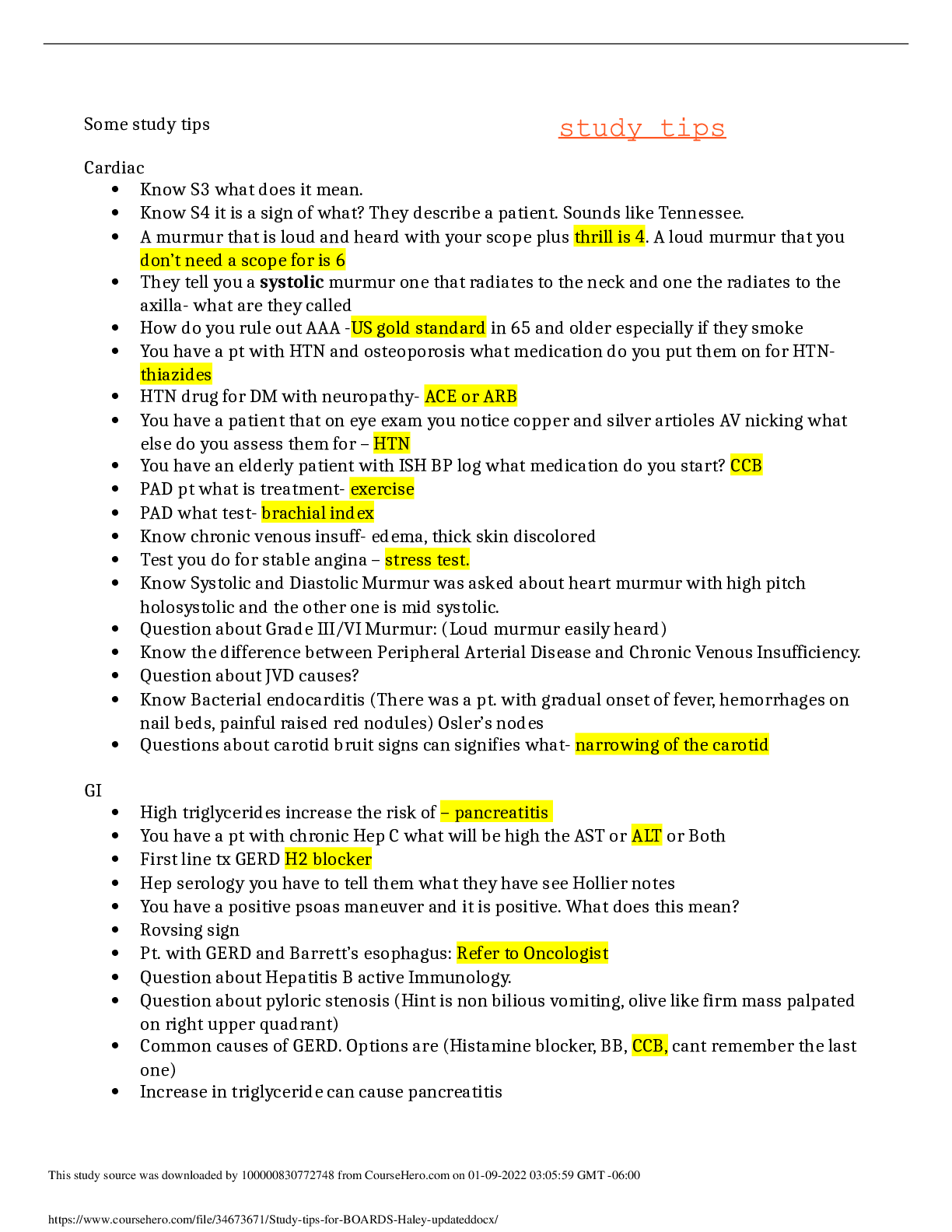 Preview image for Study tips for BOARDS Haley updated 2021