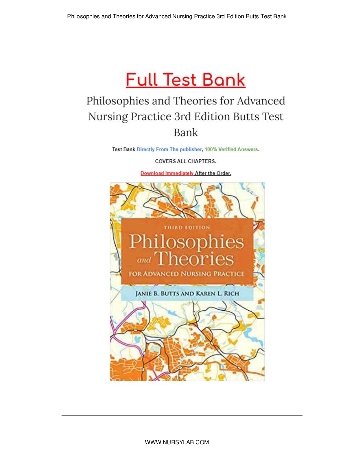 Preview image for Philosophies and Theories for Advanced Nursing Practice 3rd Edition Butts Test Bank | Complete Guide
