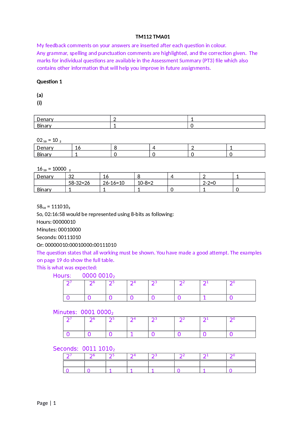 Preview image for TM112 - Introduction To Computing 2- TMA01 (Marked)/TM112 TMA01