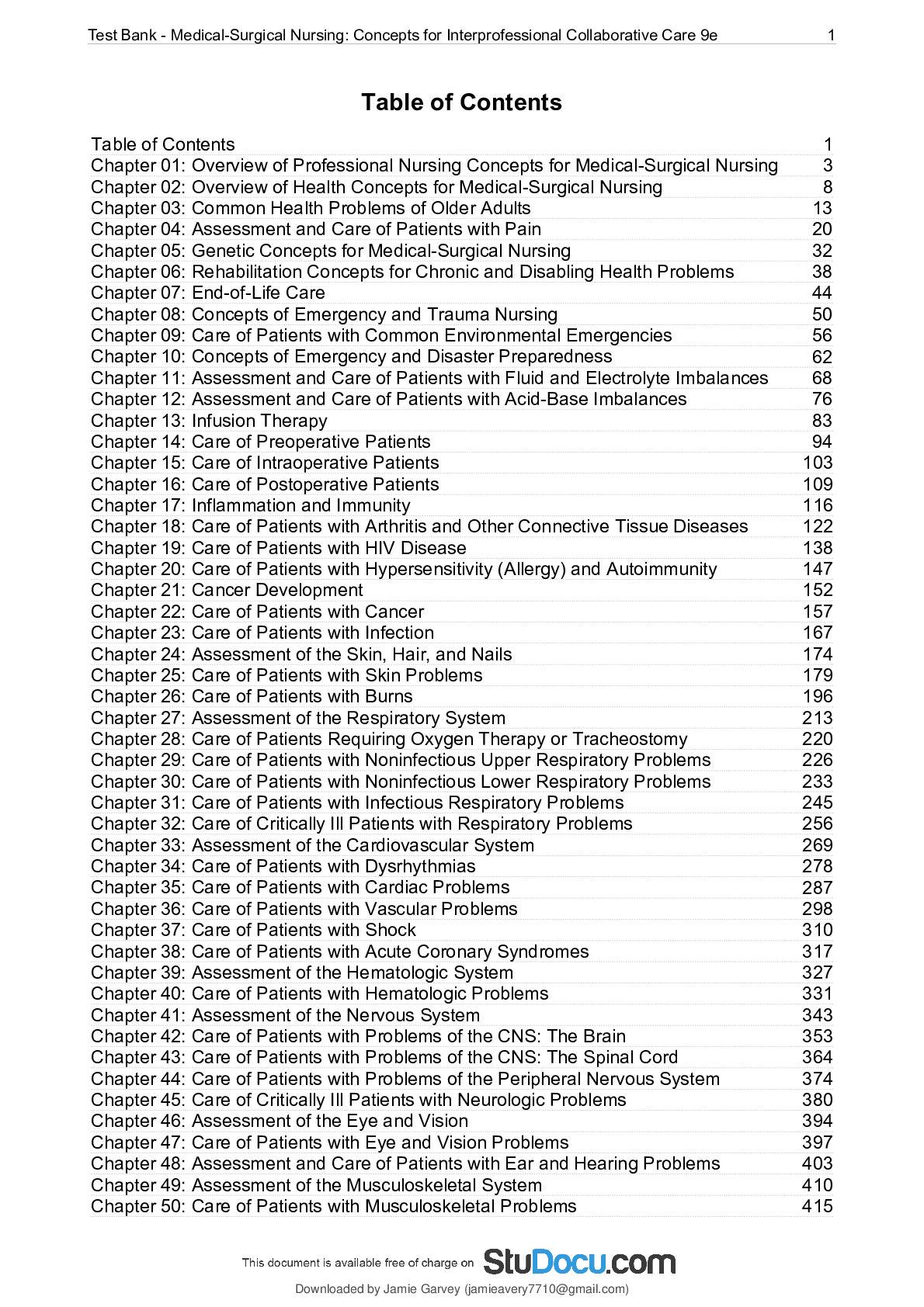 Preview image for Test Bank | Medical-Surgical Nursing | Concepts for Interprofessional Collaborative Care | 9th Edition
