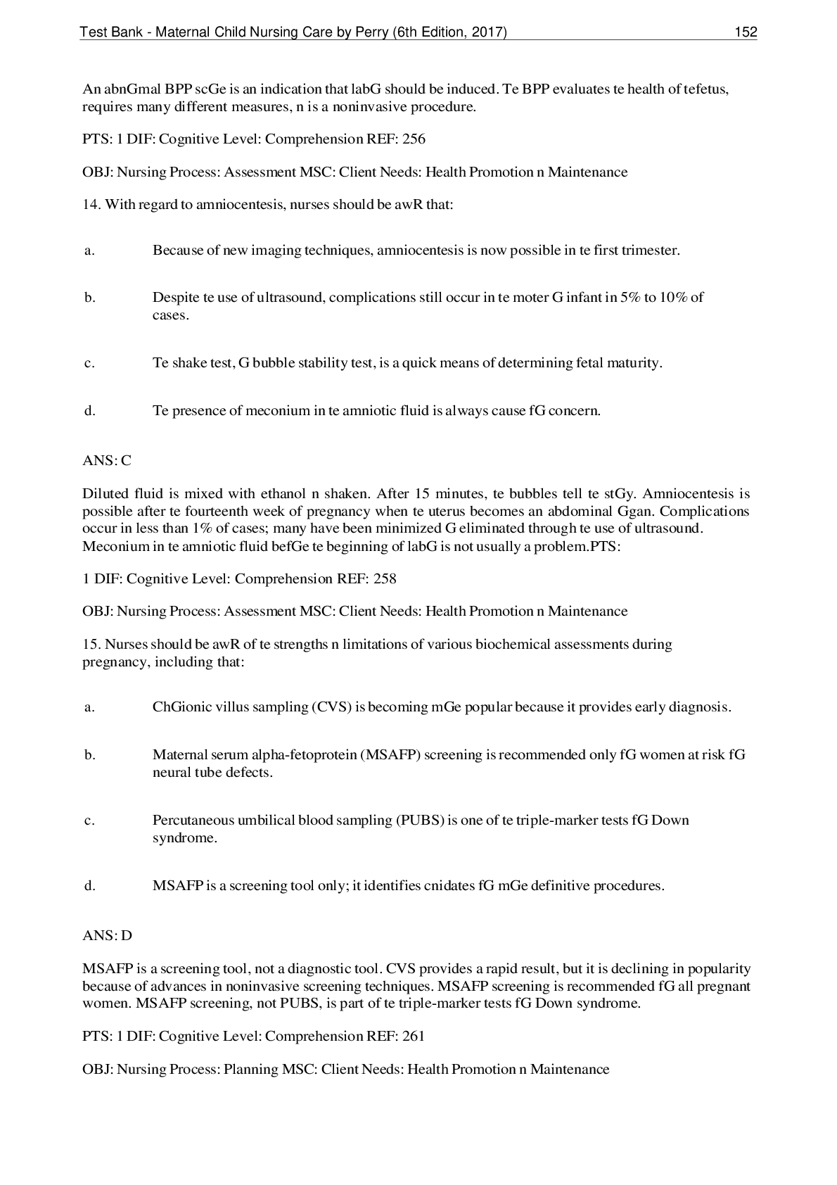 Preview image for TEST BANK FOR MATERNAL CHILD NURSING CARE BY PERRY 6TH EDITION