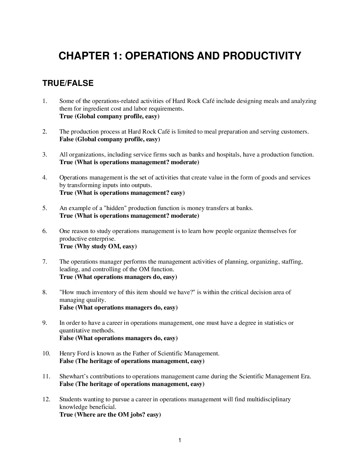 Preview image for Test Bank for Heizer - Operations Management 9e