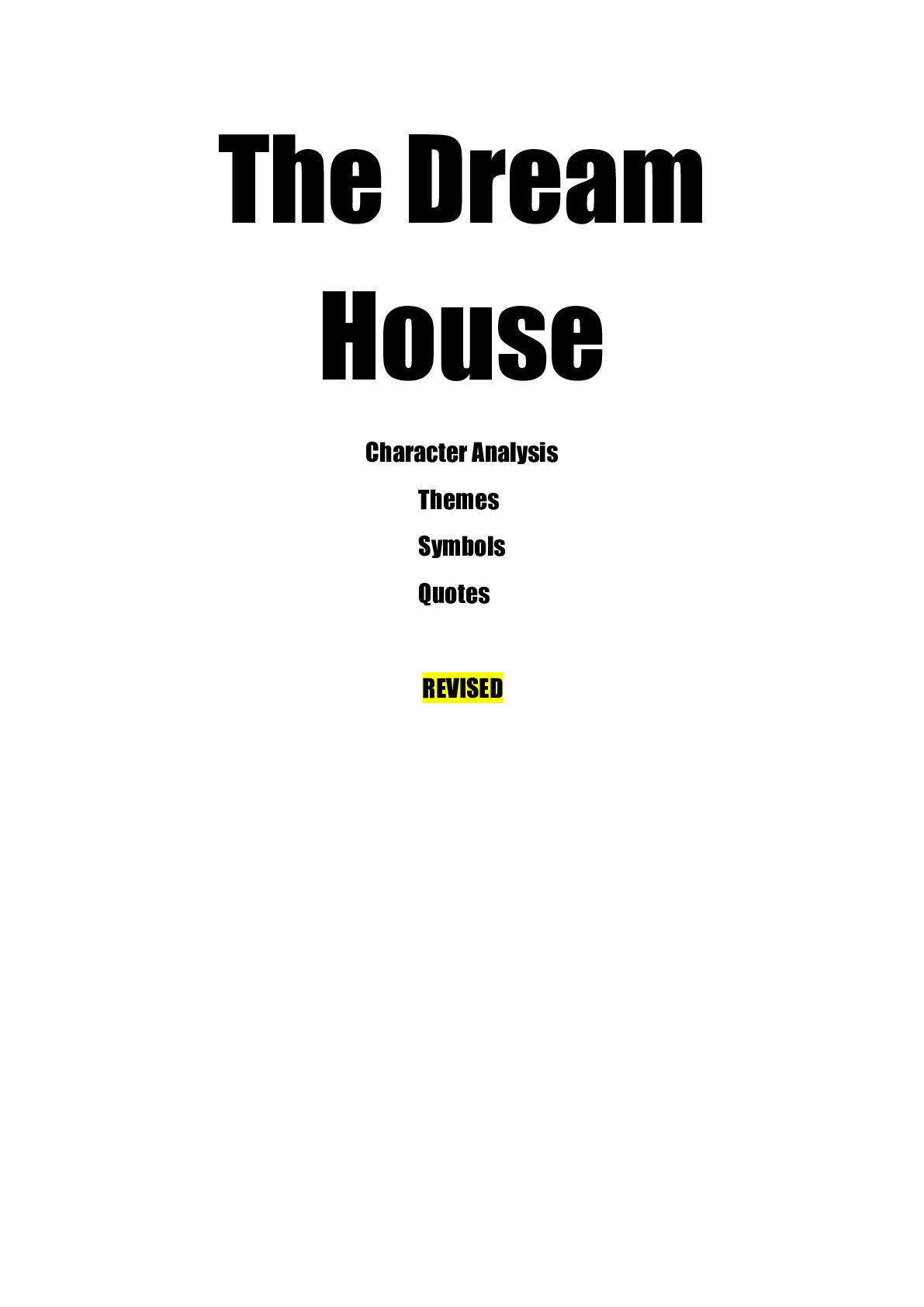 Preview image for Summary The Dream House analysis, themes, characters and quotes-WELL ARTICULATED/ALL U WANT