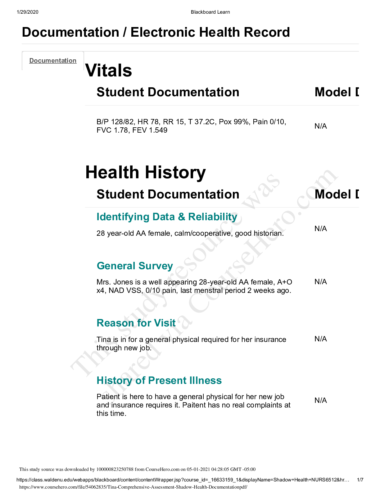 Preview image for Walden University;Comprehensive Assessment Shadow Health Documentation.NUR 6512