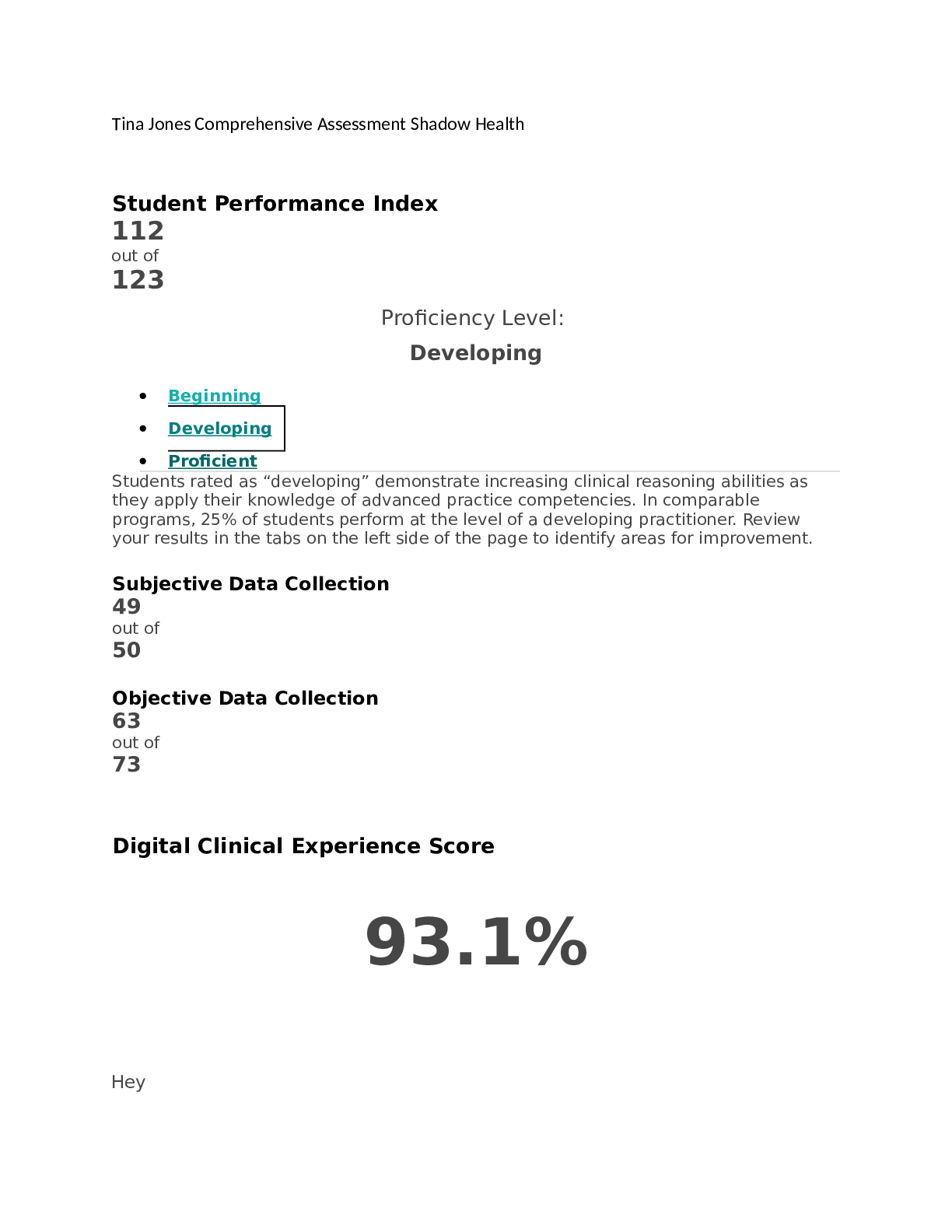 Preview image for Tina Jones Comprehensive Assessment Shadow Health