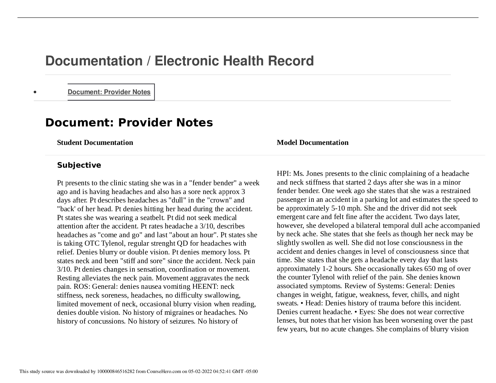 Preview image for NR 509 Neurological Physical Assessment (Completed by Shadow Health)