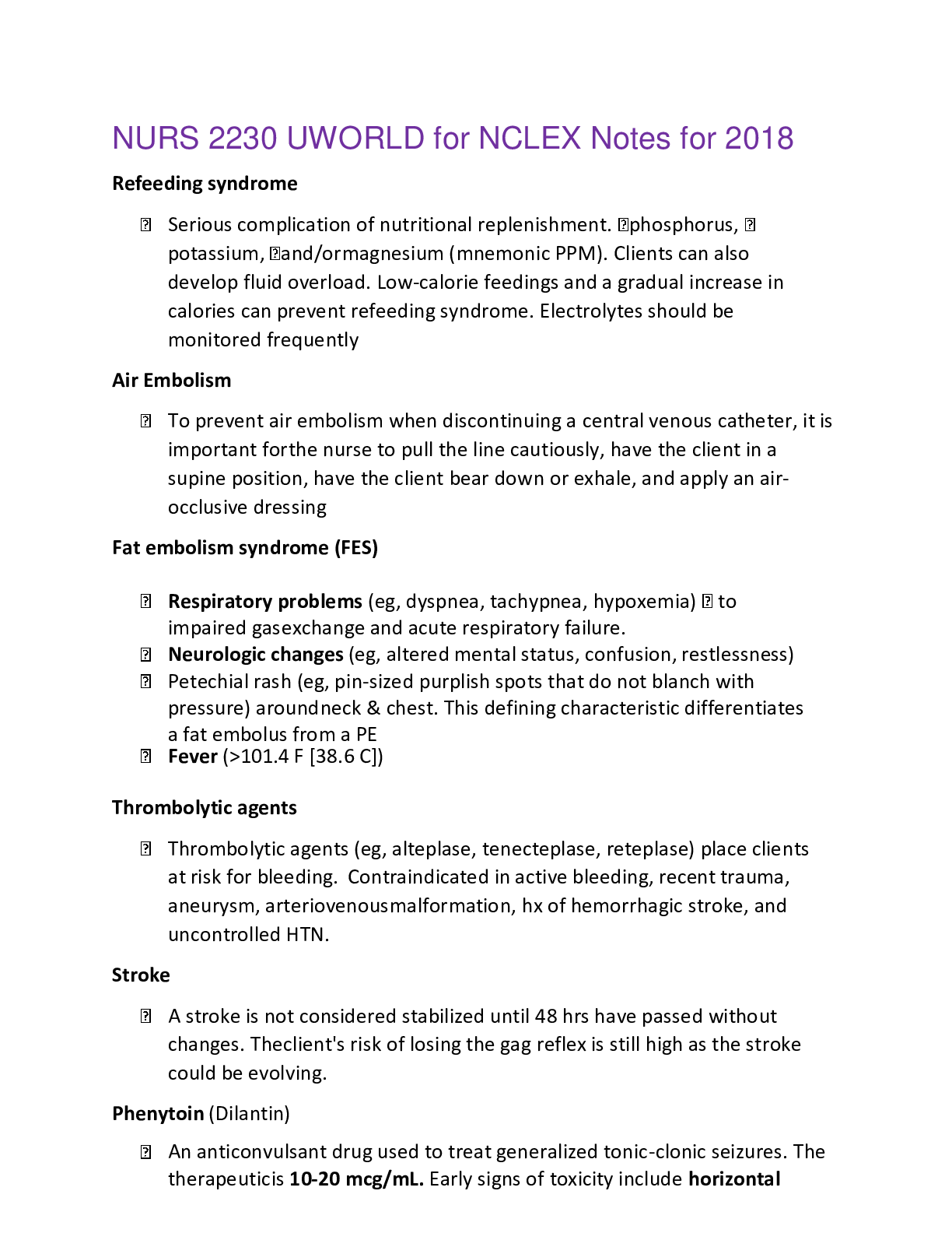 Preview image for NURS 2230 UWORLD for NCLEX Notes for 2018,100% CORRECT