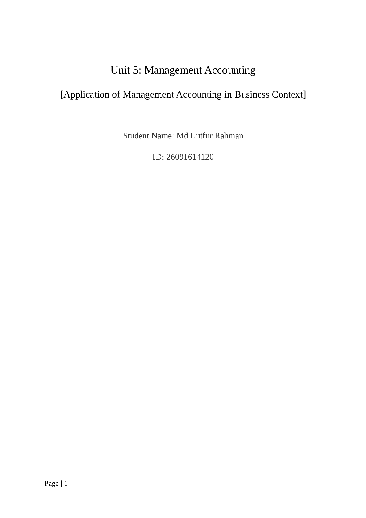 Preview image for MANAGEMENT 3000Unit 5 Management Accounting-REVIEWED AND VERIFIED BY EXPERTS-GRADED A+