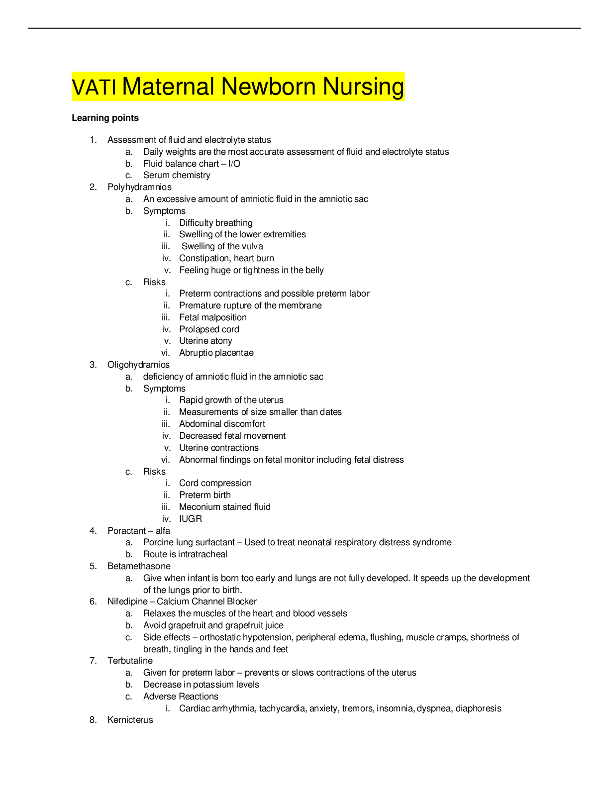 Preview image for VATI Maternal Newborn Nursing(Rated A)