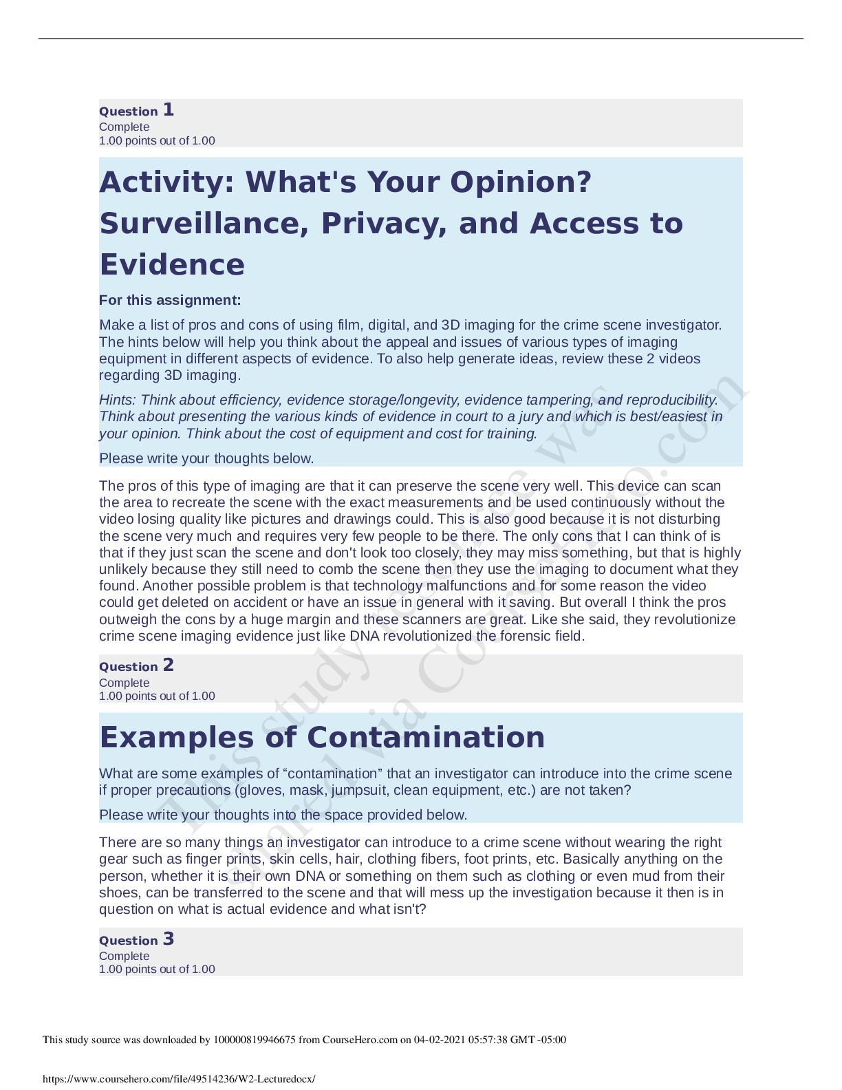 Preview of University of Illinois, Urbana Champaign - ANTH 246W2 - Lecture   WITH ACCURATE ANSWERS