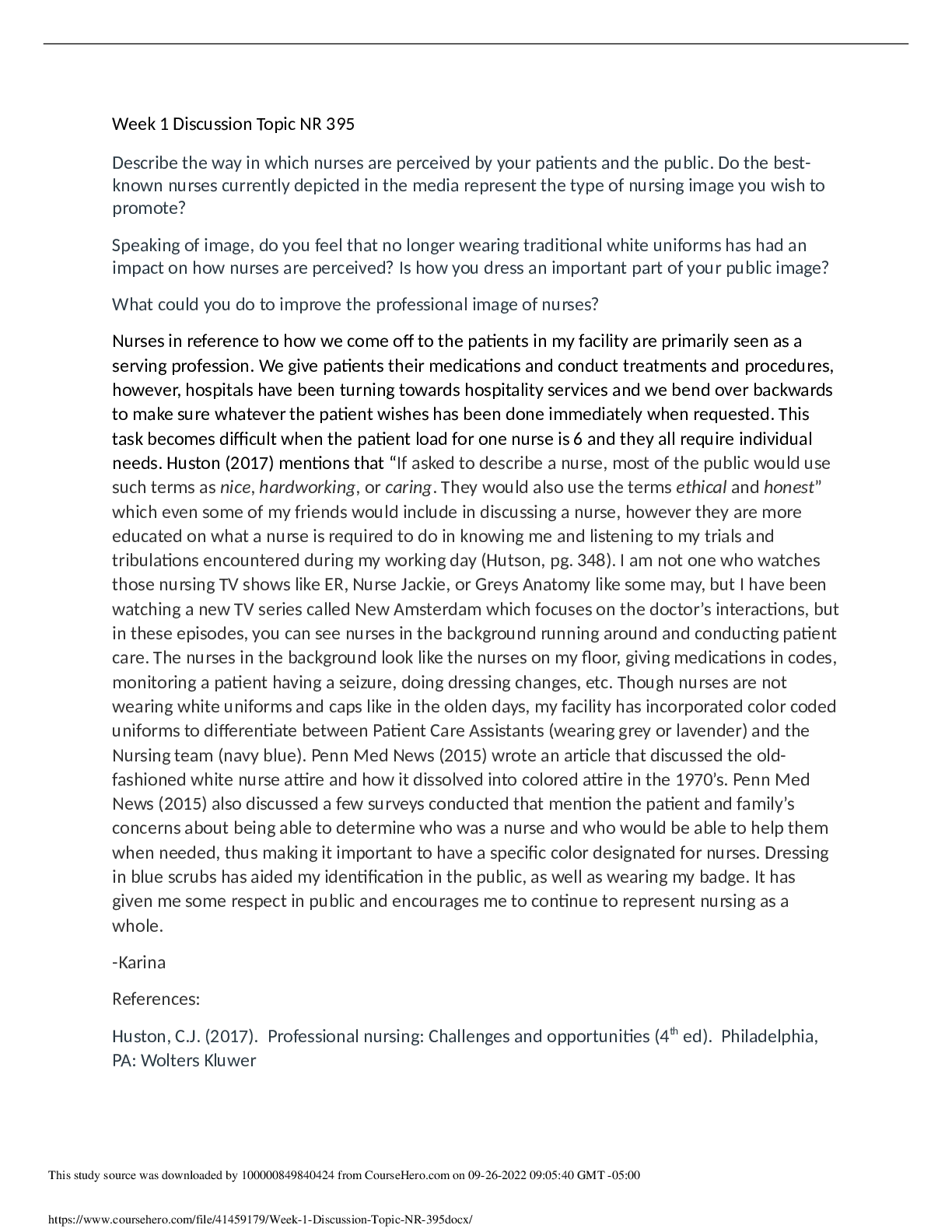 Preview image for NR 395 Week 1 Discussion Topic