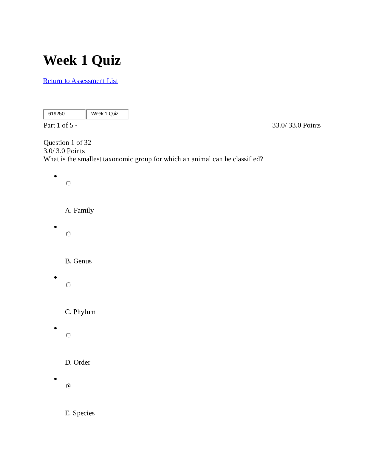 Preview image for BIOL181 - Week 1 Quiz LATEST 2023 A+ GRADED ( 100% verified)
