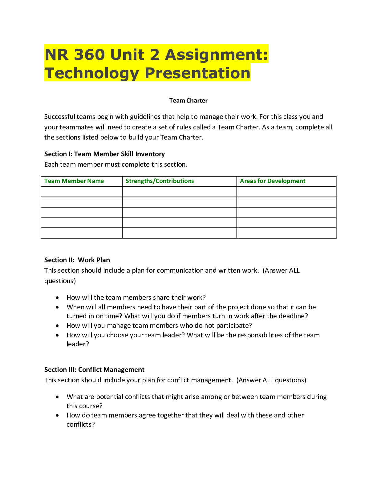 Preview image for NR 360 Unit 2 Assignment: Technology Presentation/COMPLETE SOLUTION