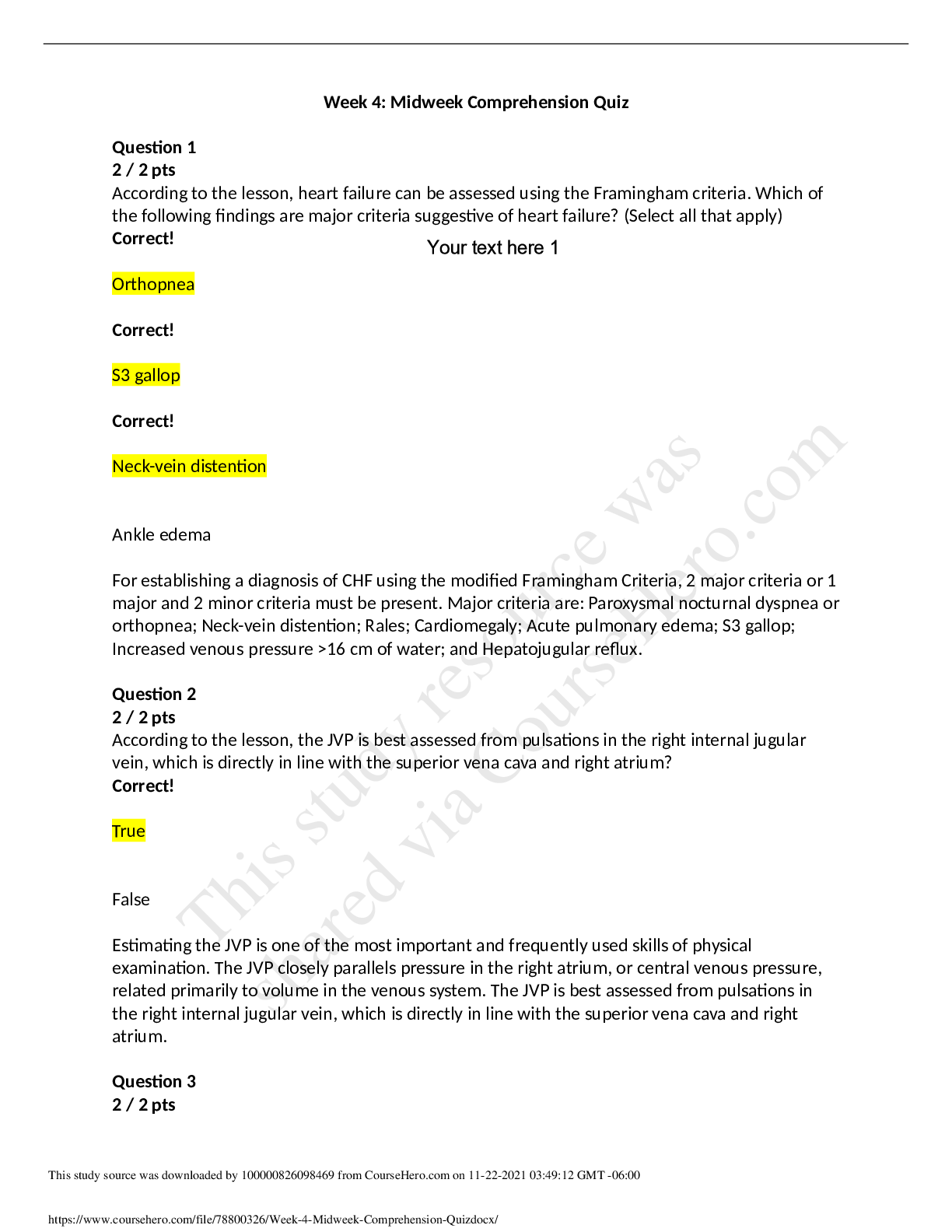 Preview image for NR 509 Week 4- Midweek Comprehension Quiz