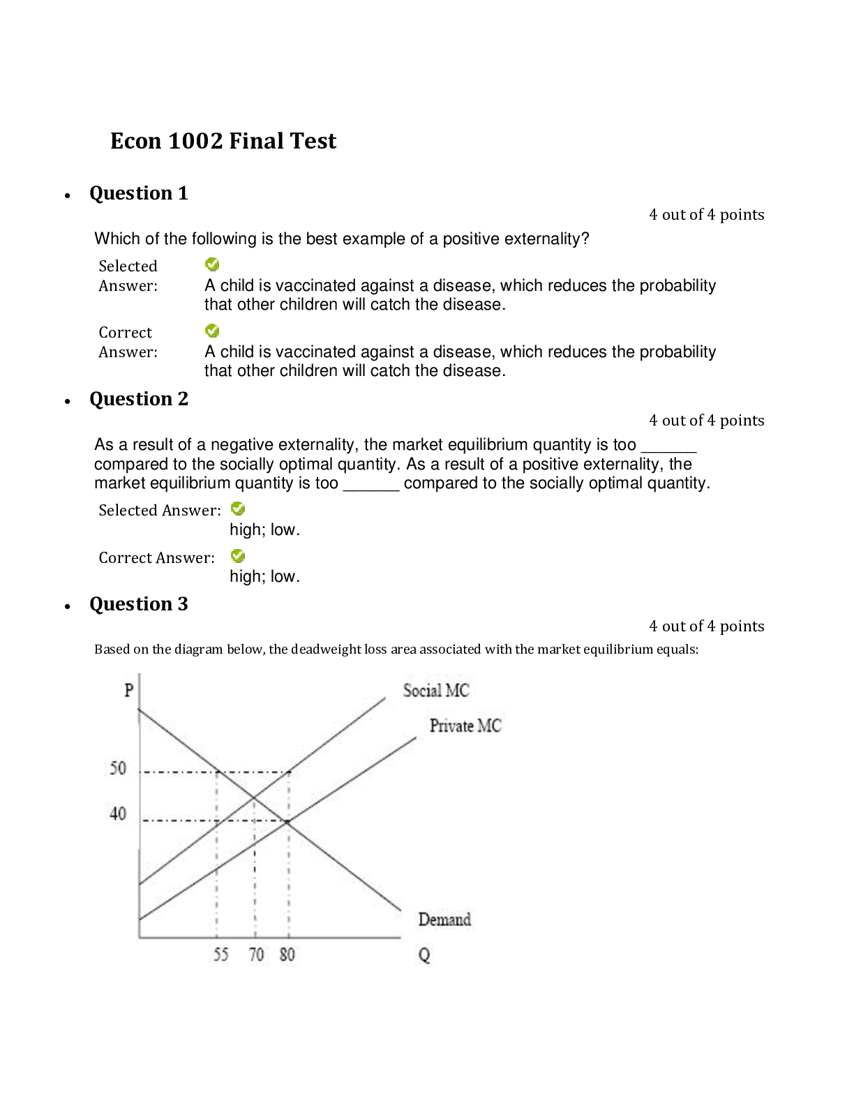 Preview of ECON 1002 Week 6 Final Test_Latest Complete 100% Answers.