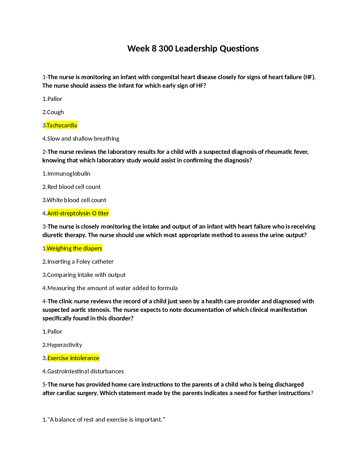 Preview image for NURS 5063 LEADERSHIP (WEEK 9) QUESTIONS AND ANSWERS VERIFIED,RATED AND WITH FOCUSED EXAM YOU NEED TO PASS YOUR EXAM