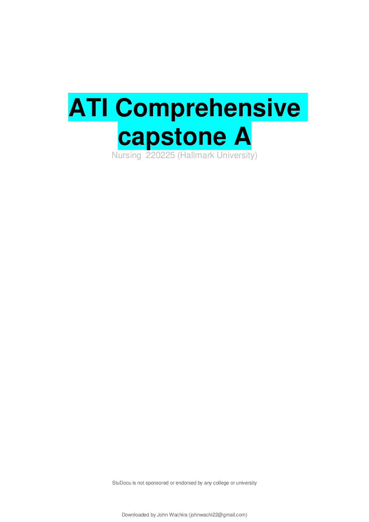 Preview of ATI Comprehensive capstone A