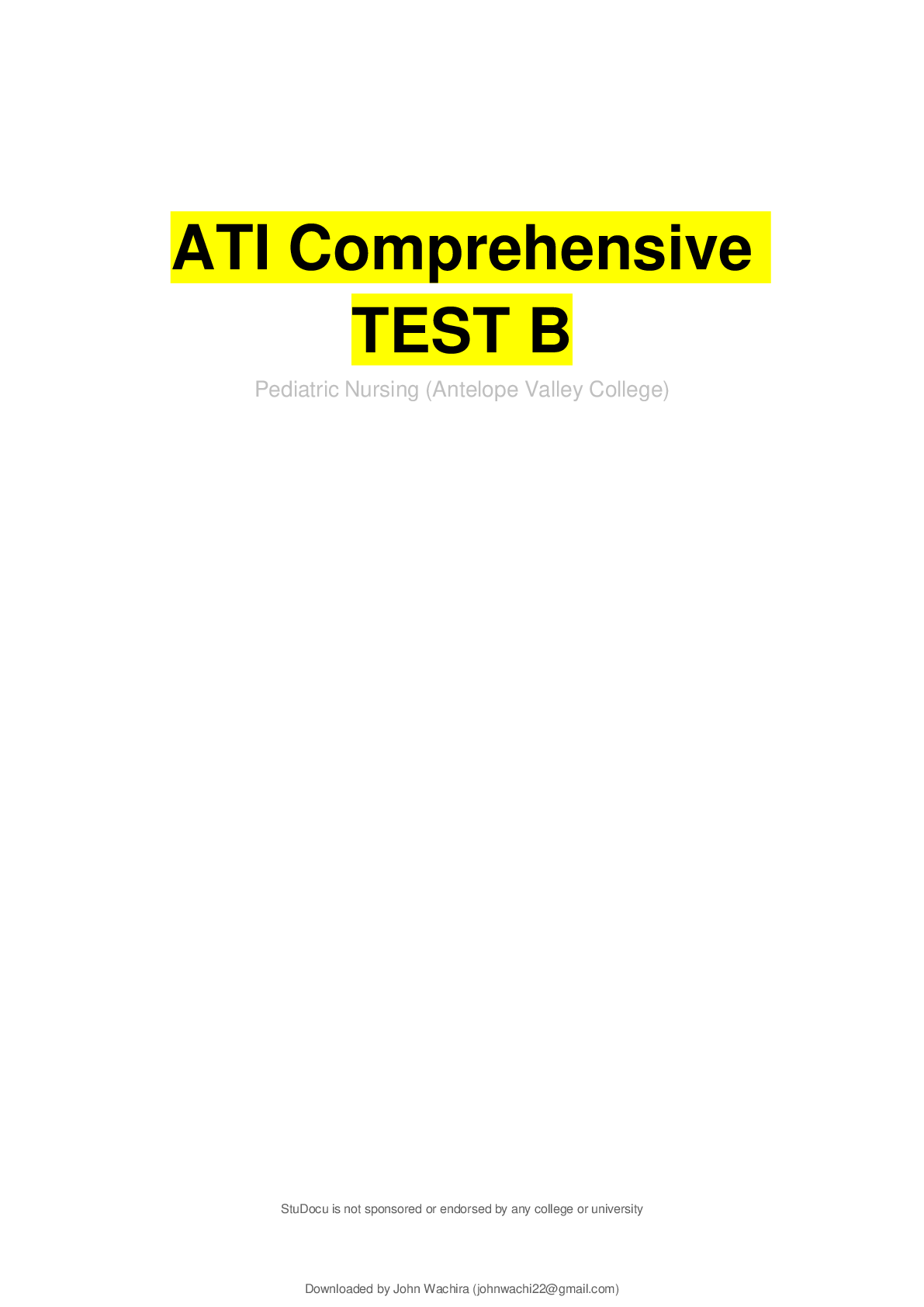 Preview image for ATI Comprehensive TEST B